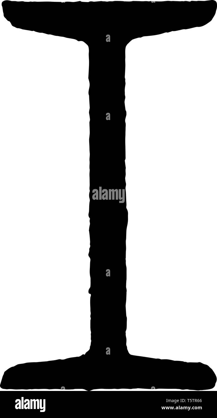 Questa immagine rappresenta i Beam trave che è conformata come una lettera I maiuscola, vintage disegno della linea di incisione o illustrazione. Illustrazione Vettoriale