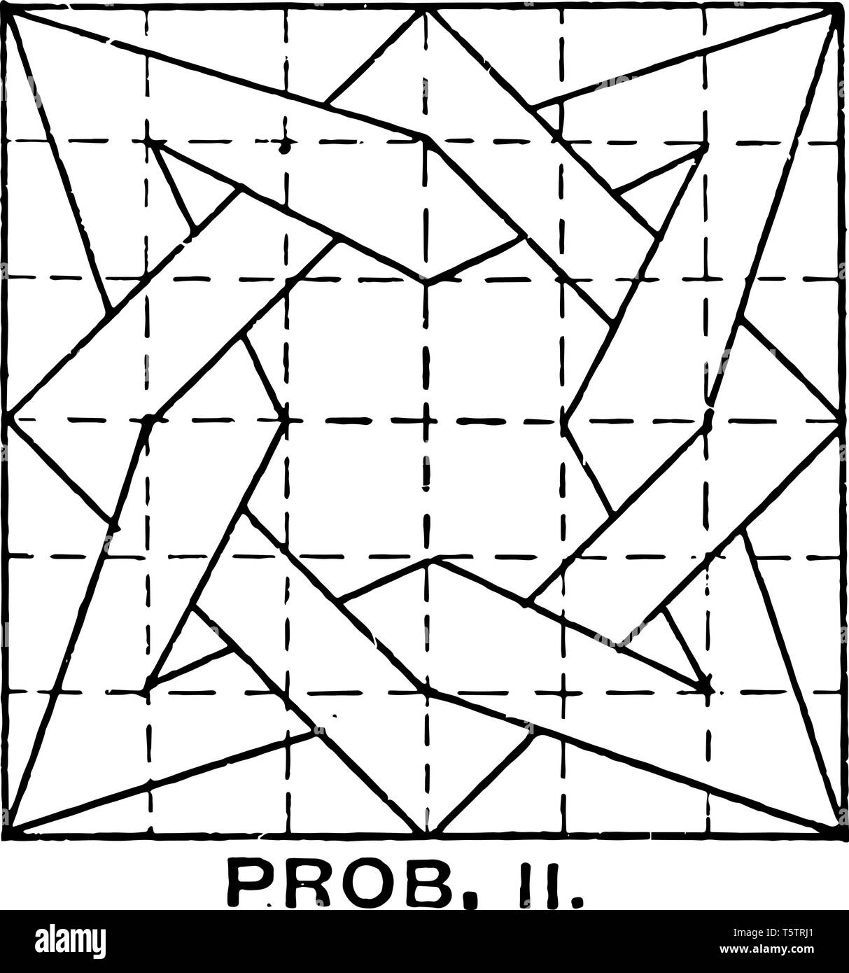 Costruzione di Star e la casella si sovrappongono pattern usando T quadrato e triangolo per disegnare le linee diagonali per creare la stella tecnica è di costruire più complessi pro Illustrazione Vettoriale