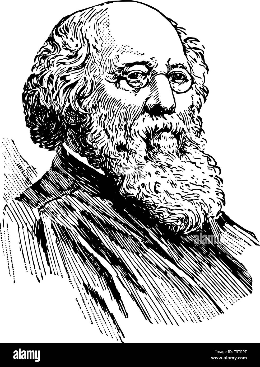 Stephen Johnson Field 1816 al 1899 fu un giurista americano un socio di giustizia della Corte suprema degli Stati Uniti dal 1863 al 1897 e il quinto capo Illustrazione Vettoriale