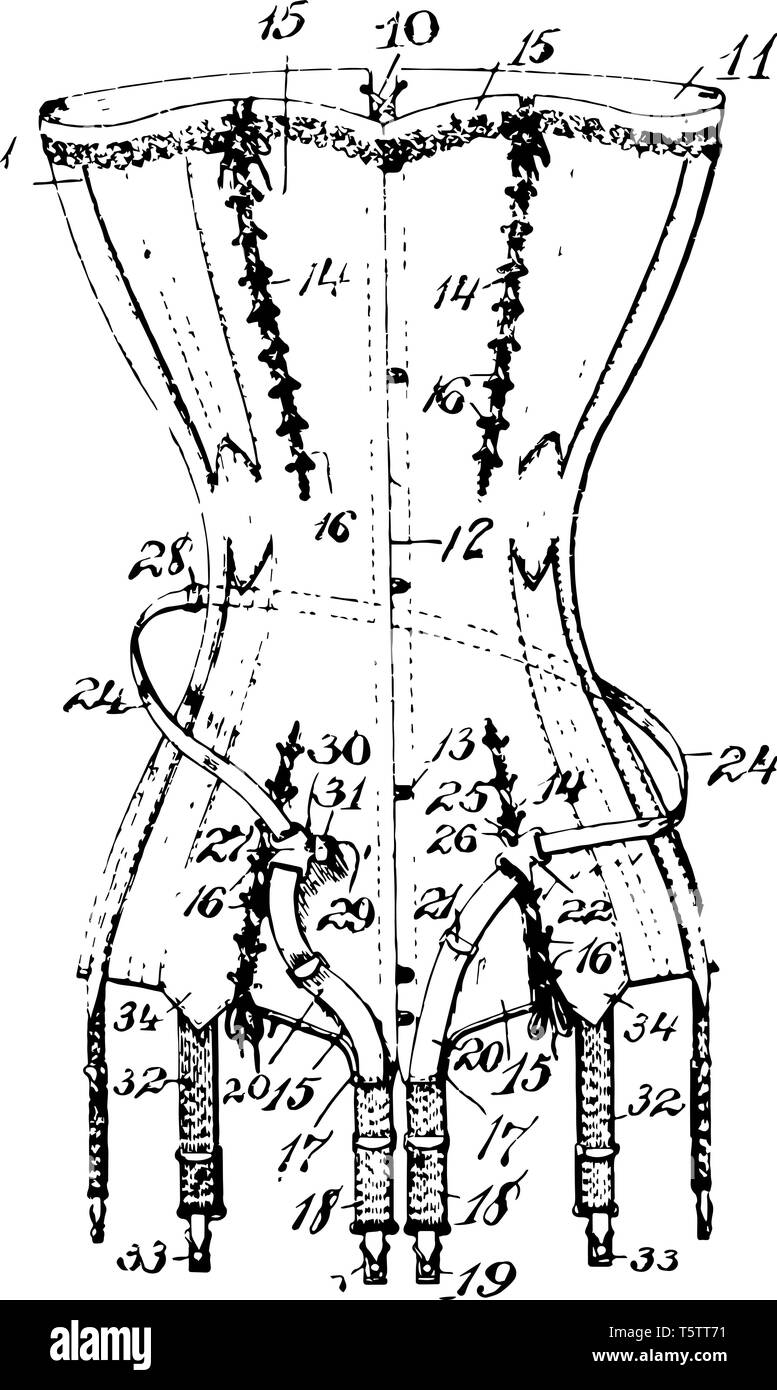 Indumento femminile è un articolo di abbigliamento vintage disegno della linea di incisione o illustrazione. Illustrazione Vettoriale