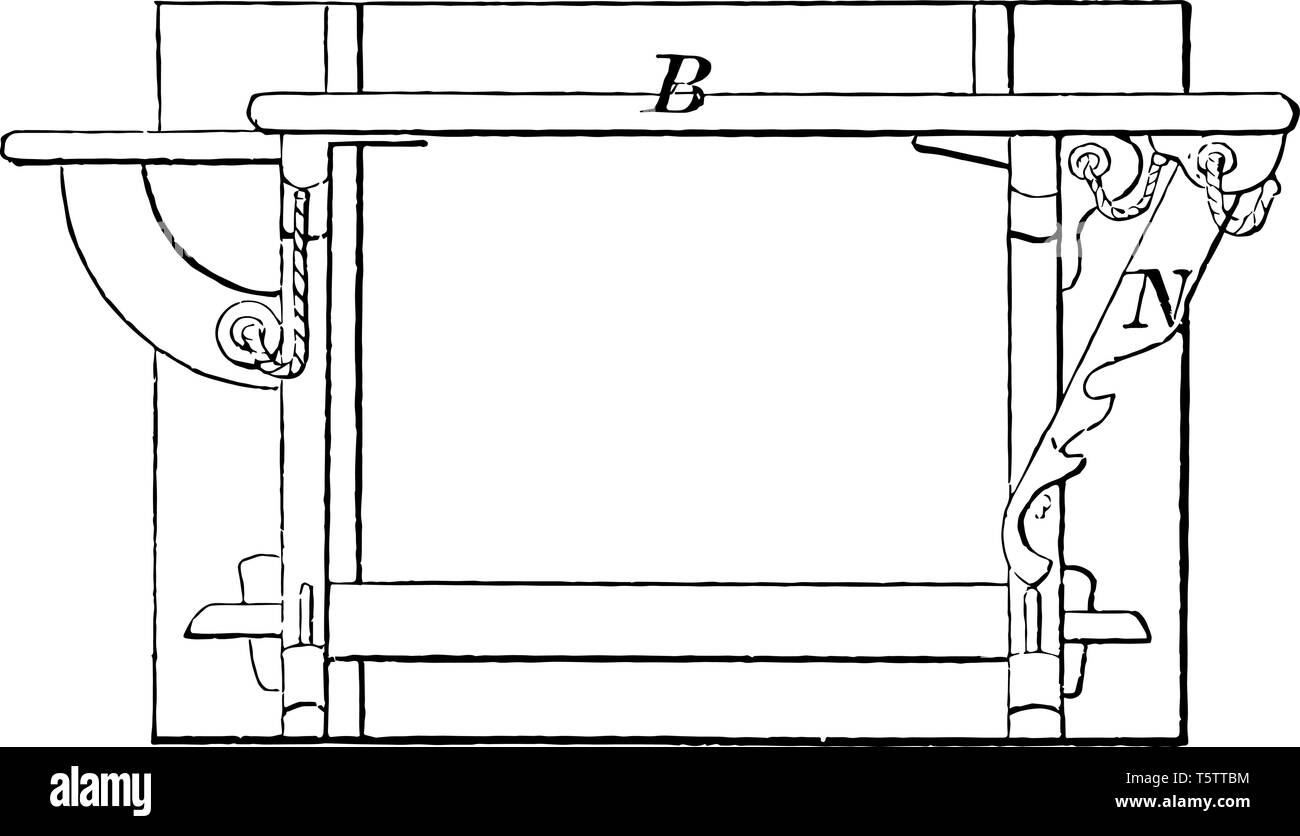 Tavola di stiratura consente la collocazione unica su una porta ampia gamma del legno e di assi da stiro copre da una vasta gamma di marche conosciute vintage disegno di linea Illustrazione Vettoriale