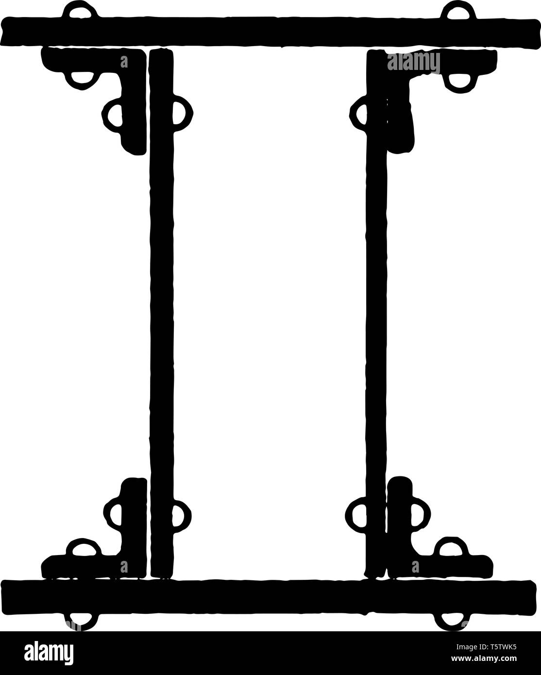 Questa immagine rappresenta rivettato piastra di acciaio trave che progettato per sopportare un carico di grandi dimensioni in un edificio vintage disegno della linea o incisione illustrat Illustrazione Vettoriale