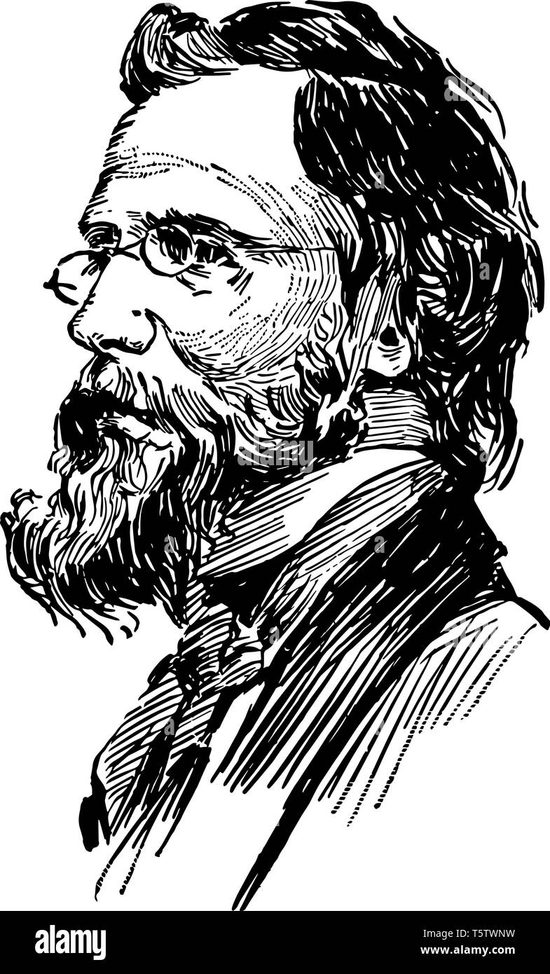 Daniel Huntington 1816 al 1906 fu un artista americano vintage disegno della linea di incisione o illustrazione Illustrazione Vettoriale