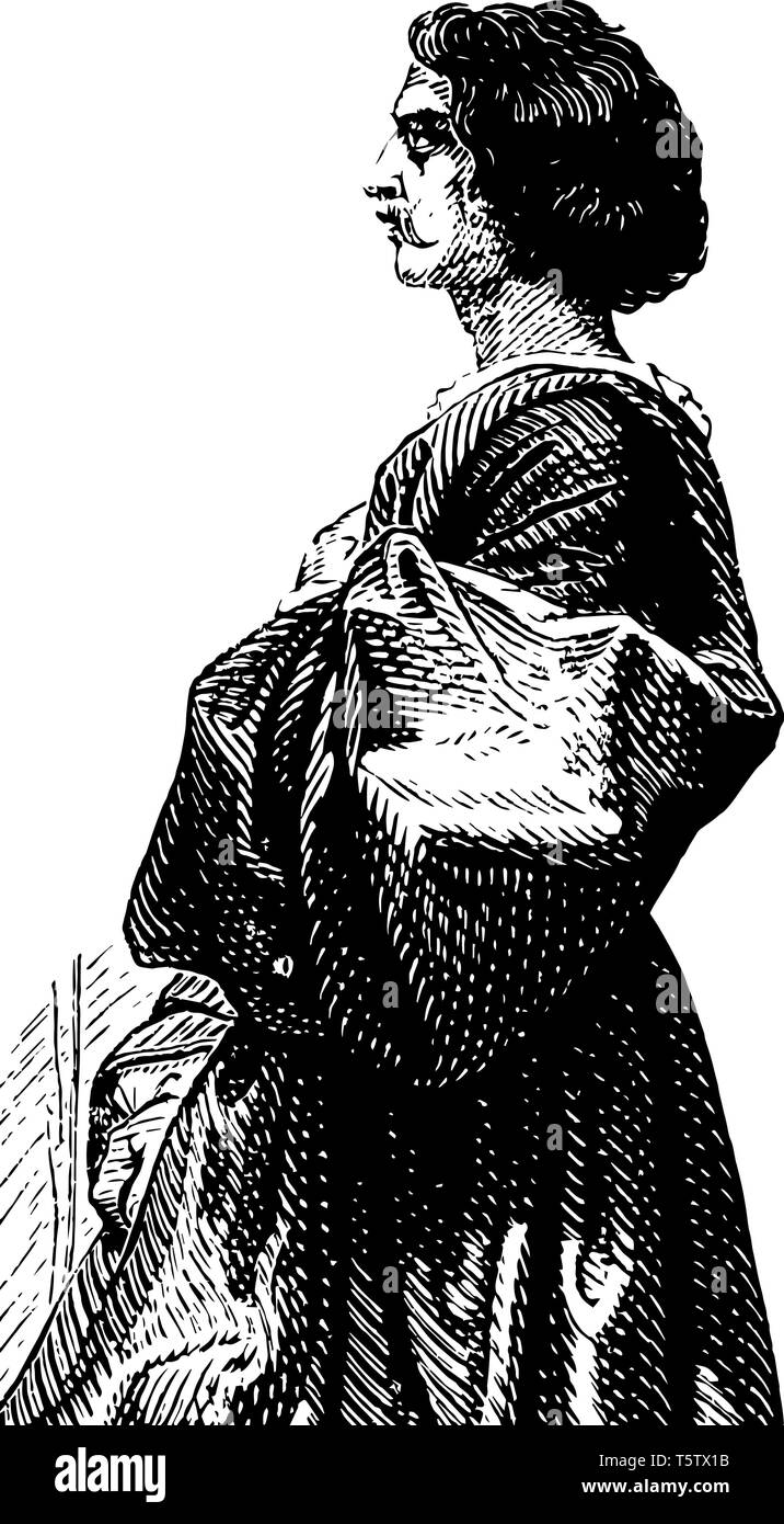 Giorgione c. 1477 a 1510 egli era un pittore italiano di scuola veneziana in alto rinascimento da Venezia vintage disegno della linea o incisione illus Illustrazione Vettoriale