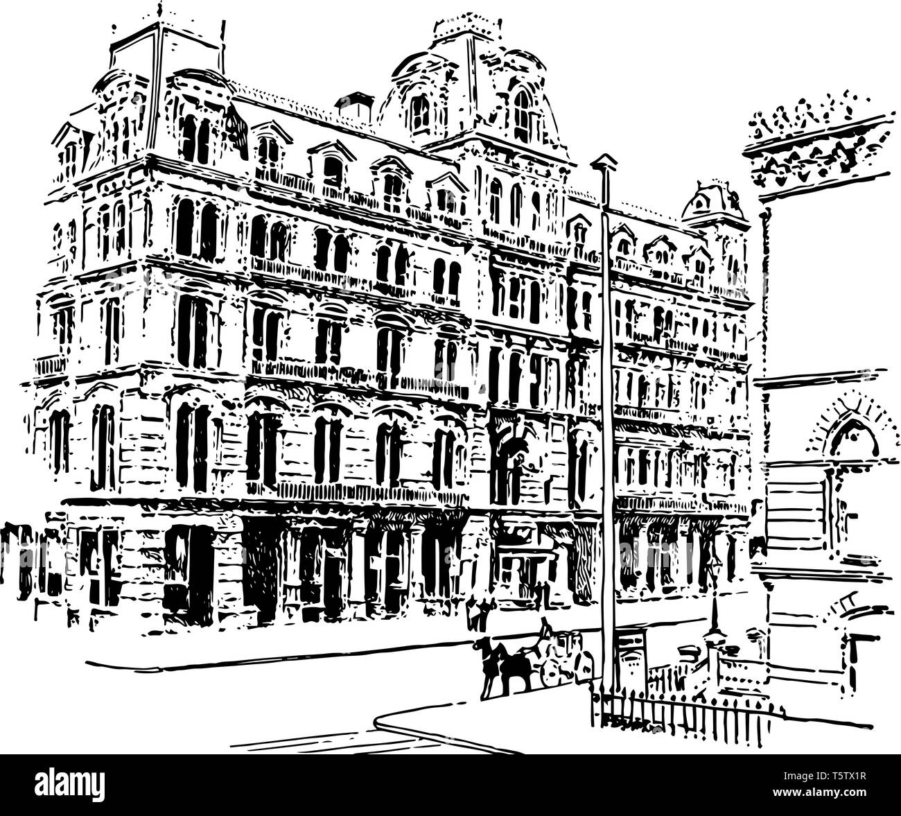 Il giovane Mens Associazione Cristiana YMCA è stata fondata il 6 giugno 1844 a Londra Inghilterra da George Williams. L'obiettivo principale dell'organizzazione è stato Illustrazione Vettoriale