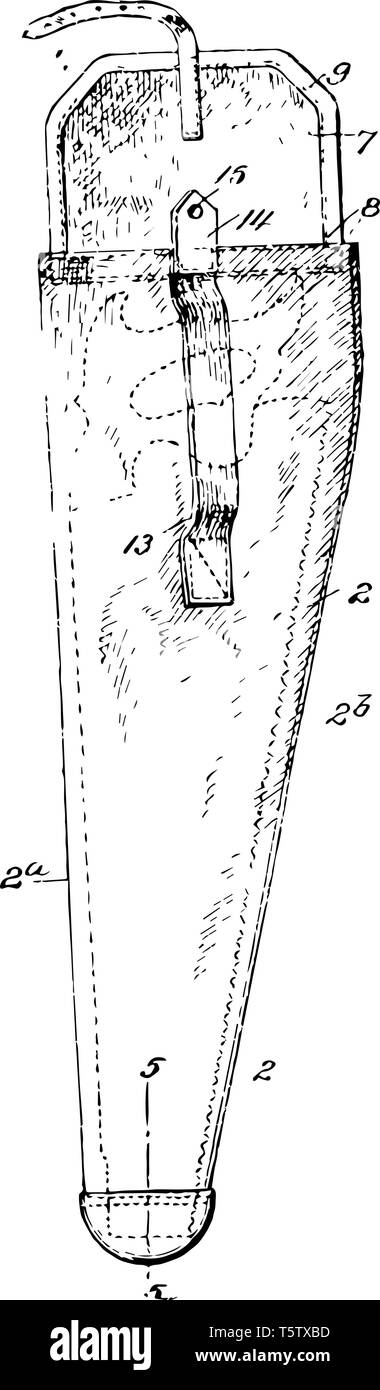 Questa immagine rappresenta visto custodia che viene usato per aiutare nella realizzazione di oggetti appuntiti vintage disegno della linea di incisione o illustrazione. Illustrazione Vettoriale