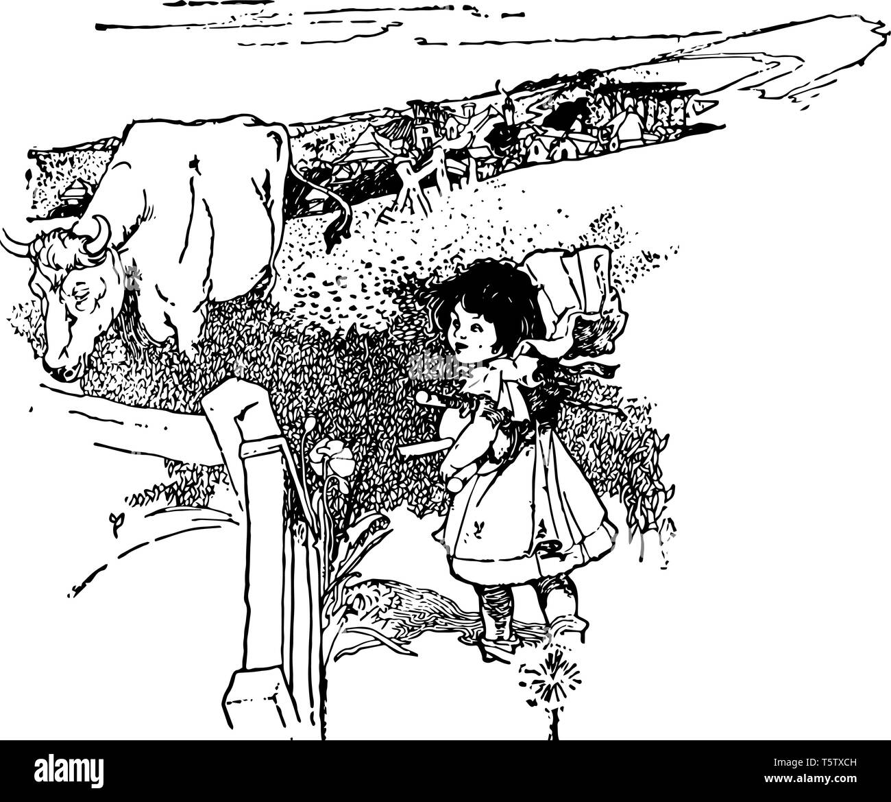 Un giardino per i bambini del versetto è trovata in un romanziere Robert Louis Stevensons Prenota è una raccolta di poesie e originariamente pubblicato nel 1900 linea vintage Illustrazione Vettoriale