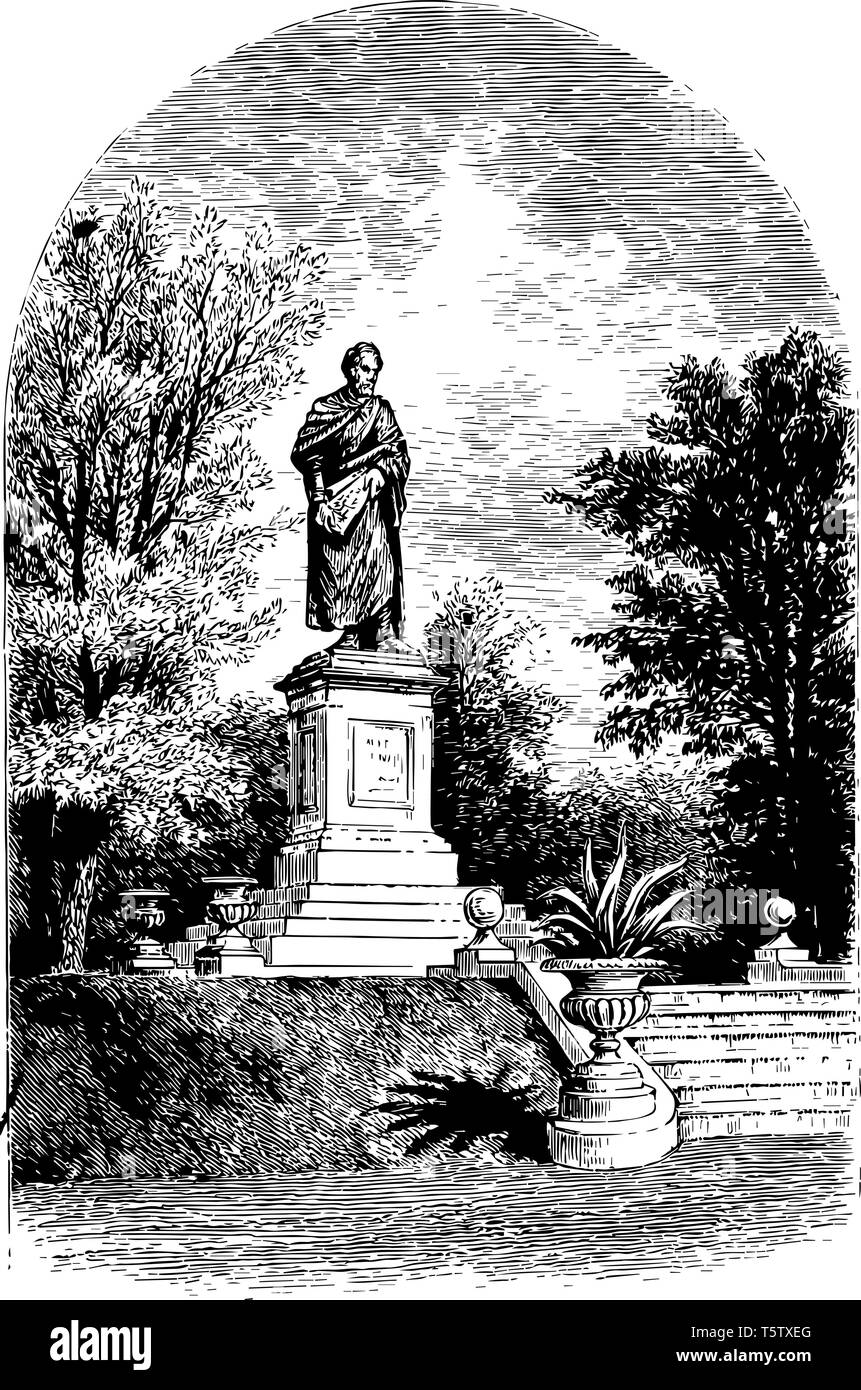 Statua di bronzo di Thomas Benton da Harriet homer eretto nel 1868 in San Luigi a Lafayette Park fu senatore degli Stati Uniti da Missouri e membro del dem Illustrazione Vettoriale