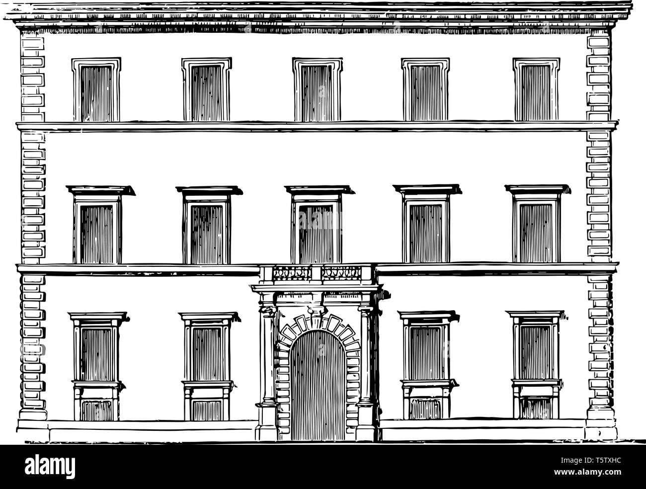 Palazzo Verospi Roma presenta un tipo di maggioranza Romano in stile rinascimentale si trova sulla strada principale di Roma più importanti palazzi in questo styl Illustrazione Vettoriale