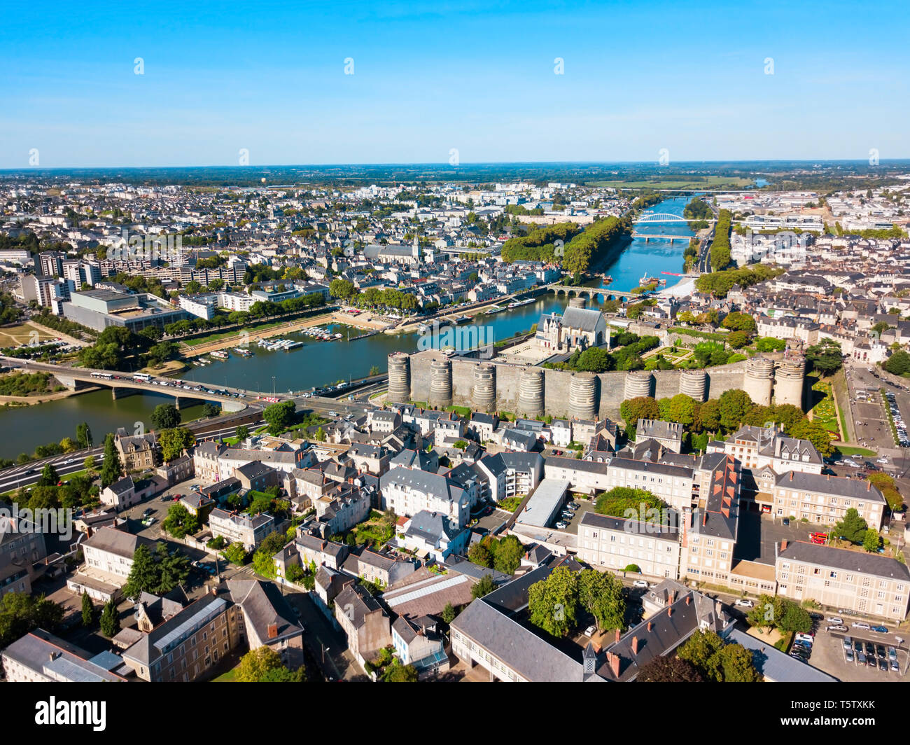Antenna di Angers vista panoramica. Angers è una città nella Valle della Loira, Francia occidentale. Foto Stock