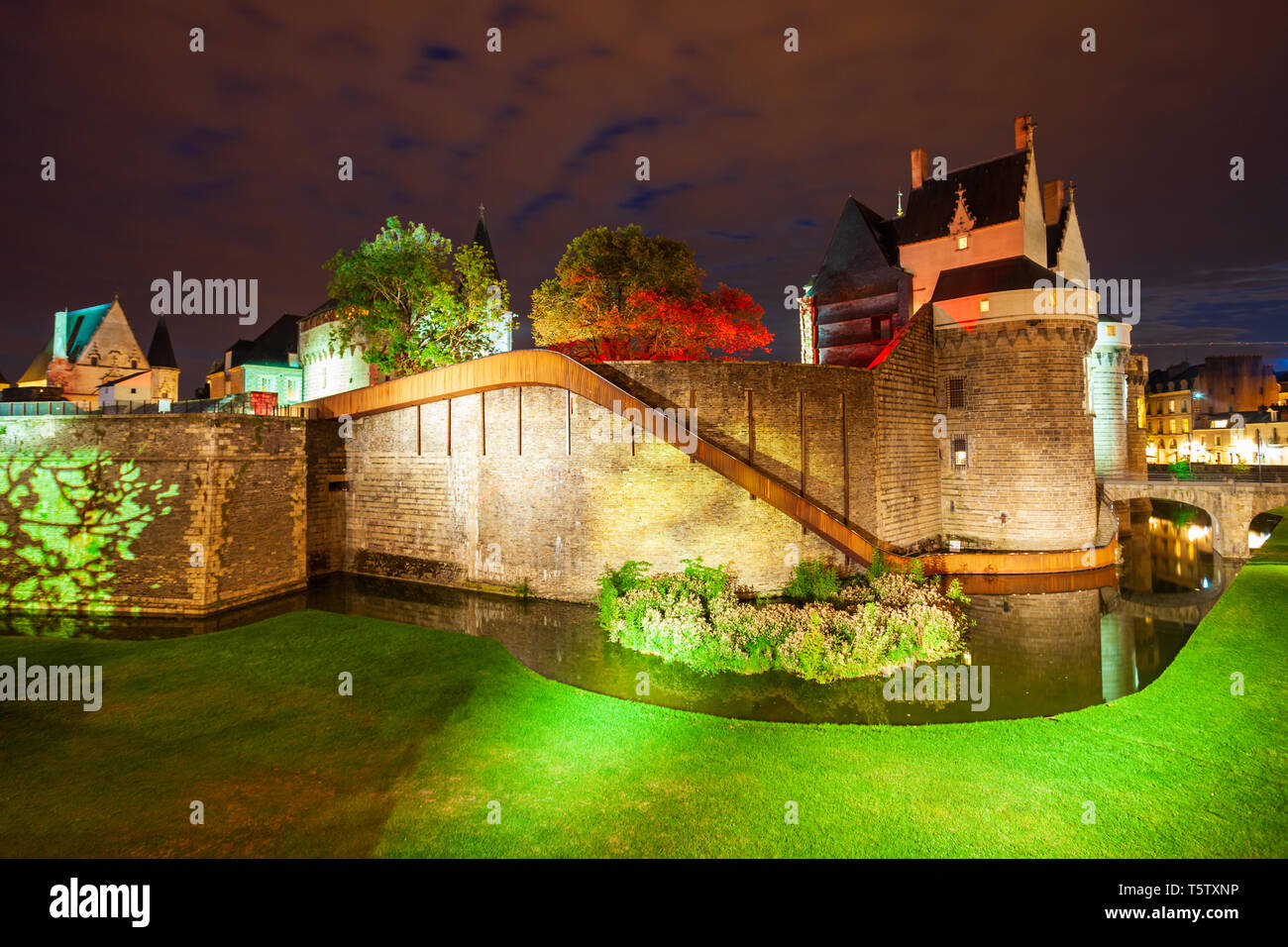 Castello dei Duchi di Bretagna o Château des Ducs de Bretagne è un castello nella città di Nantes in Francia Foto Stock
