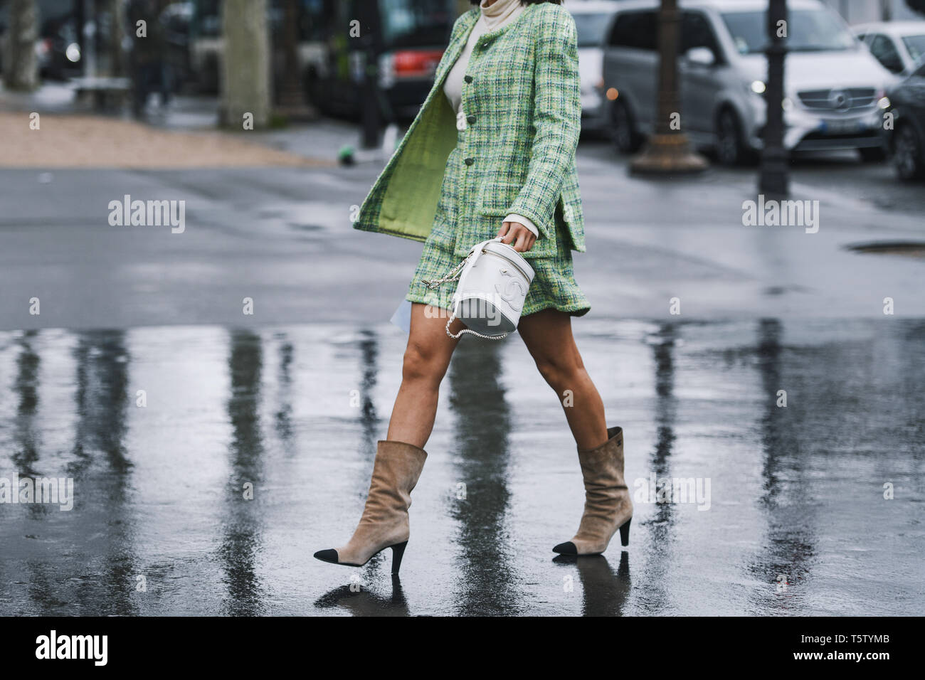 Parigi, Francia - 05 Marzo 2019: Street style abito - Aimee canzone dopo una sfilata di moda durante la settimana della moda di Parigi - PFWFW19 Foto Stock