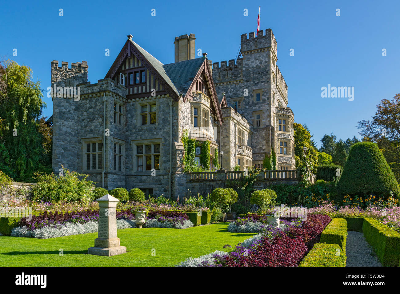 Canada, British Columbia, Colwood, Hartley Park National Historic Park, Castello, Giardino italiano Foto Stock