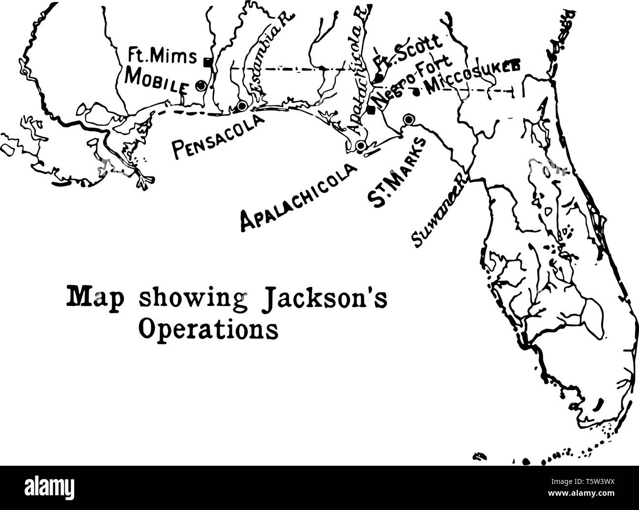 Andrew Jackson era un soldato americano e al picco di funzionamento Jackson aveva più di 100 schiavi gli uomini, le donne e i bambini che lavorano nei suoi campi v Illustrazione Vettoriale