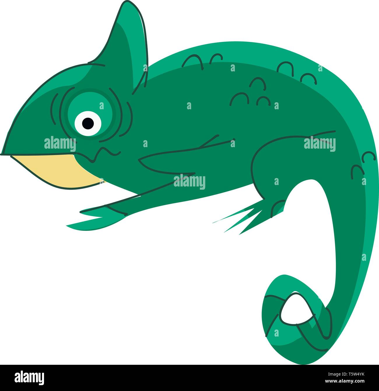 Un grande verde camaleonte o vettore di Illustrazione a colori Illustrazione Vettoriale