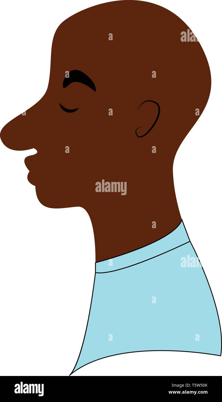 Faccina triste uomo calvo o vettore di Illustrazione a colori Illustrazione Vettoriale