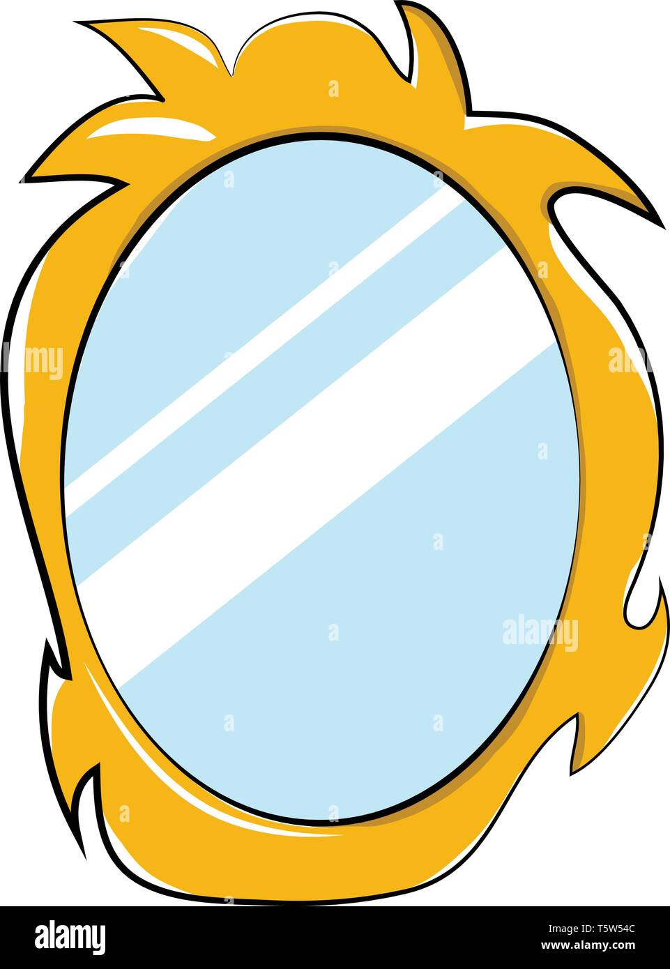 Specchio con cornice dorata o vettore di Illustrazione a colori Illustrazione Vettoriale