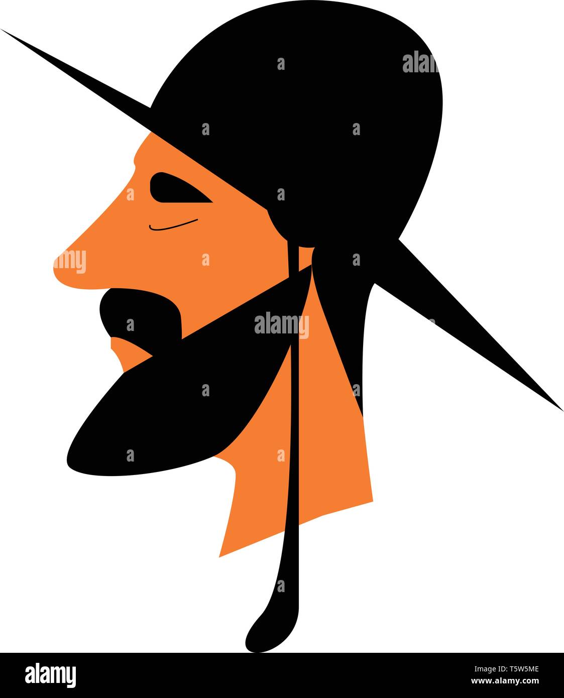 Il rabbino in costume tradizionale o vettore di Illustrazione a colori Illustrazione Vettoriale