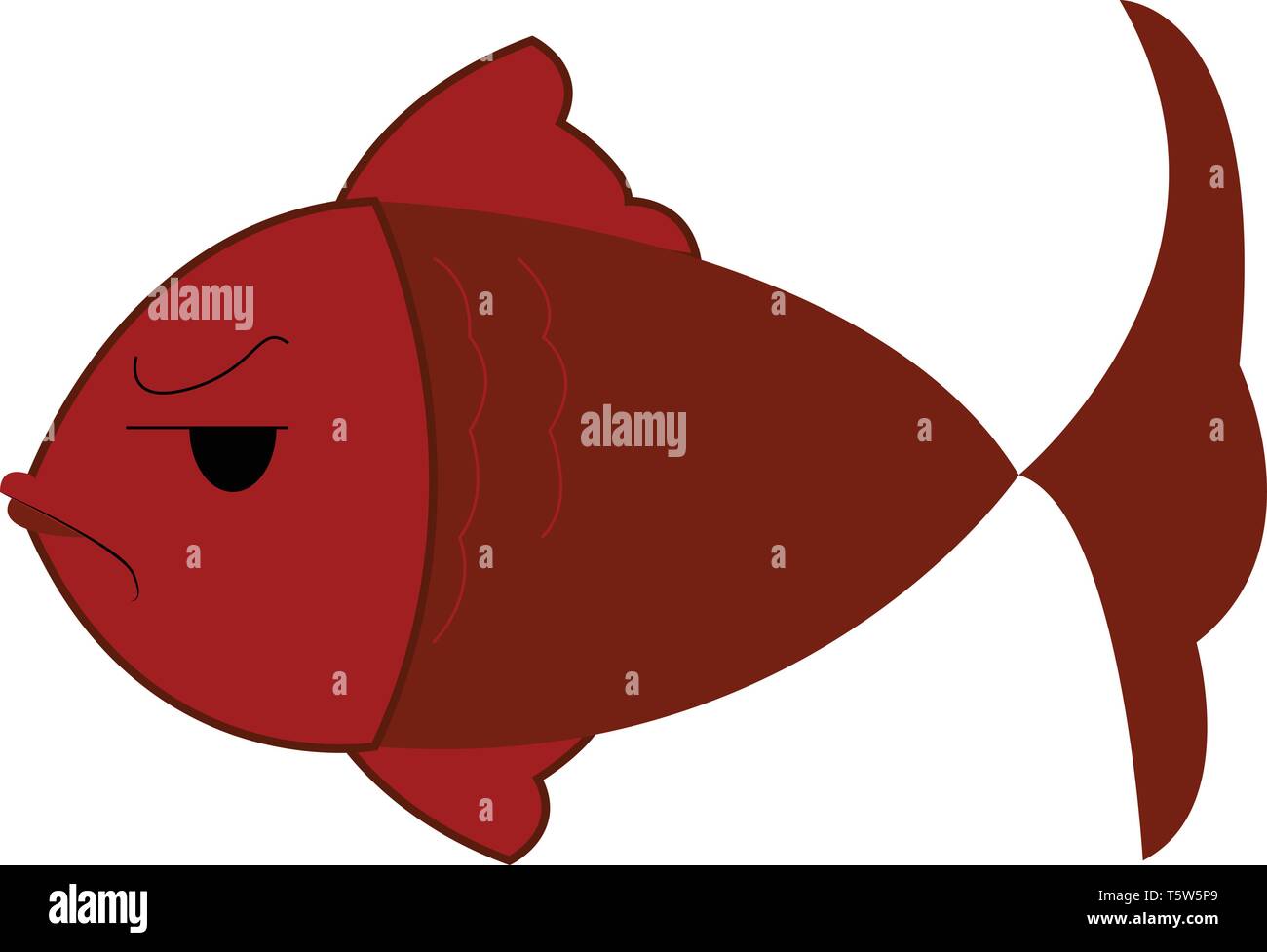 Pesce rosso floating sotto l'acqua o vettore di Illustrazione a colori Illustrazione Vettoriale