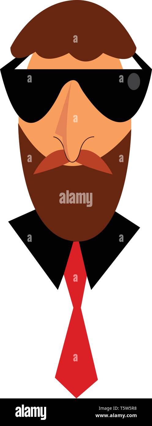 Elegante ragazzo in rosso Tie collo o vettore di Illustrazione a colori Illustrazione Vettoriale