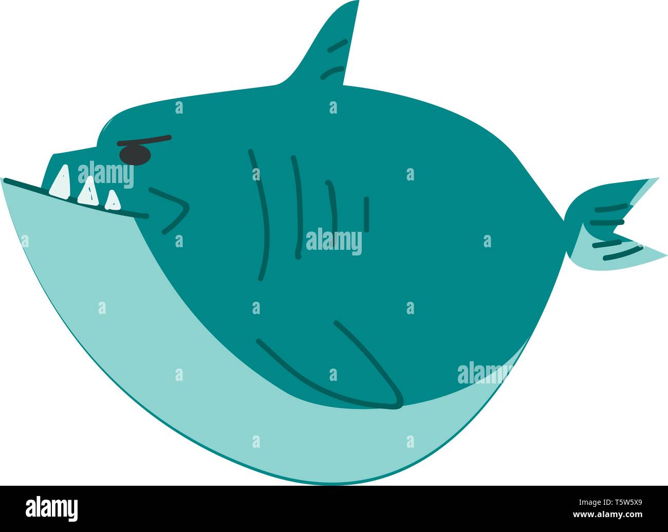 Un squalo blu in salta fuori di acqua o vettore di Illustrazione a colori Illustrazione Vettoriale