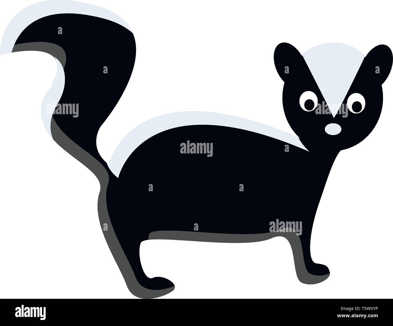 Una skunk con lunga coda o vettore di Illustrazione a colori Illustrazione Vettoriale