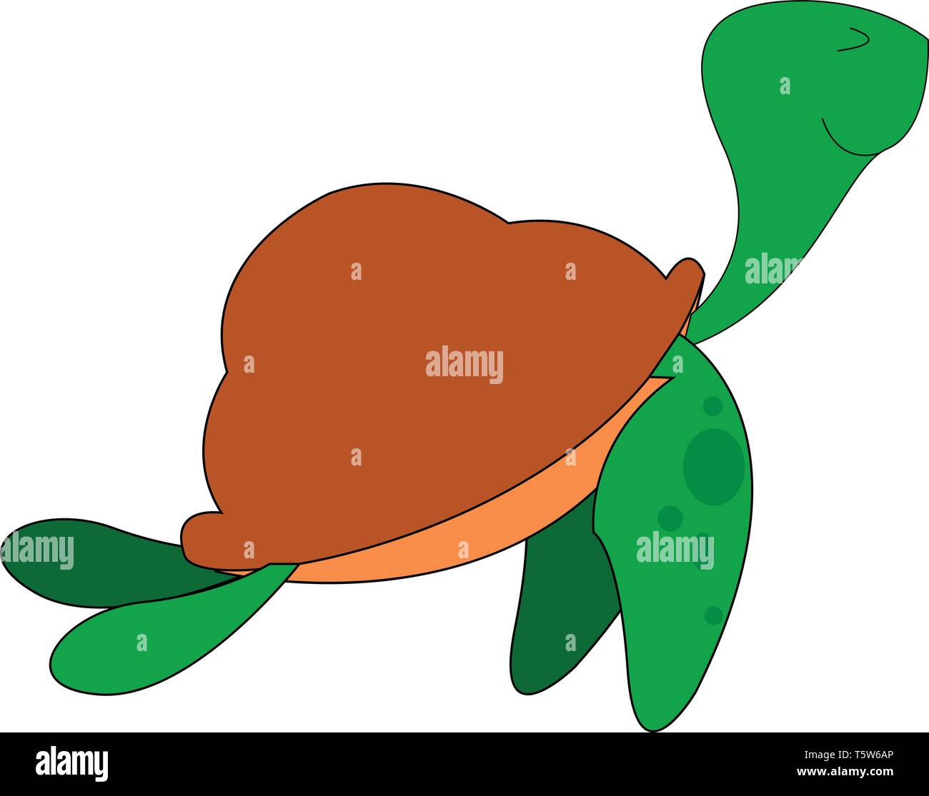 Una simpatica tartaruga con il suo vettore di schermo o illustrazione a colori Illustrazione Vettoriale