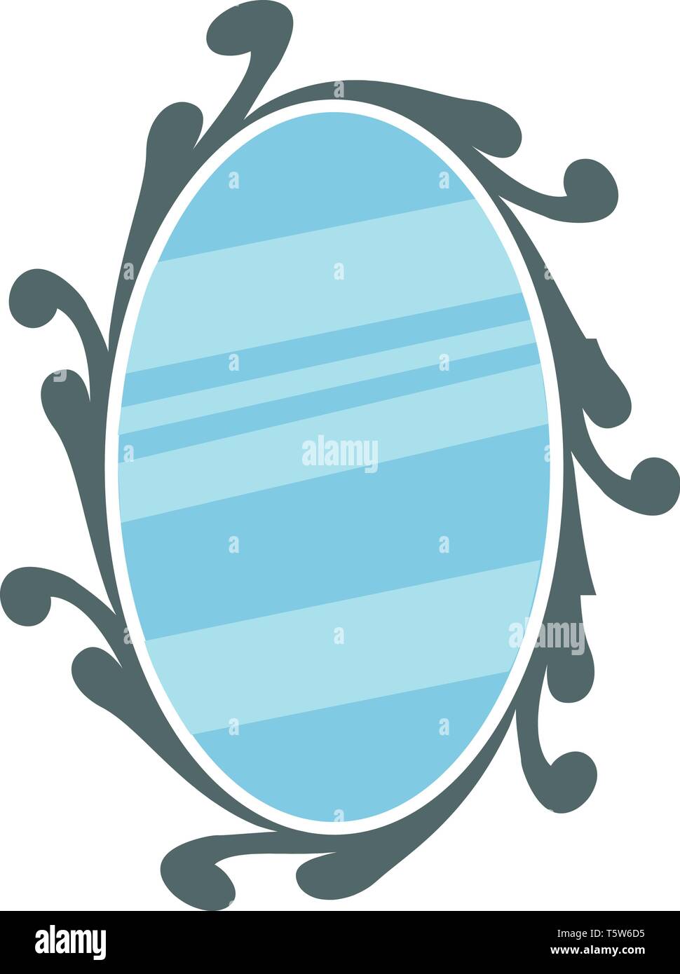 Specchio con cornice decorativa o vettore di Illustrazione a colori Illustrazione Vettoriale