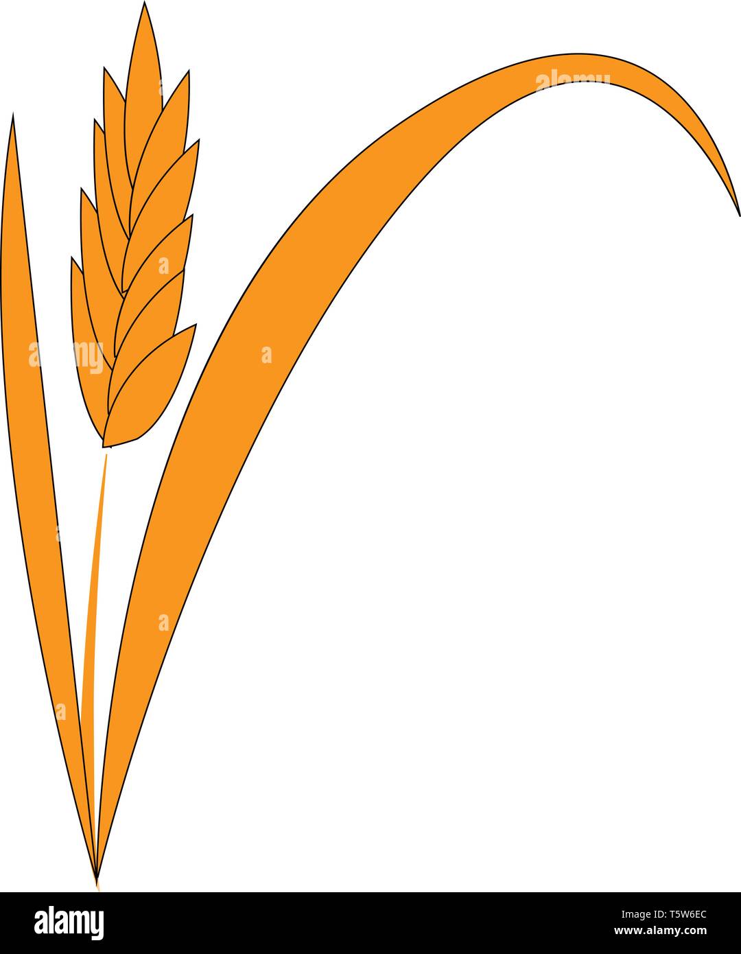 Un erba di frumento stand o vettore di Illustrazione a colori Illustrazione Vettoriale