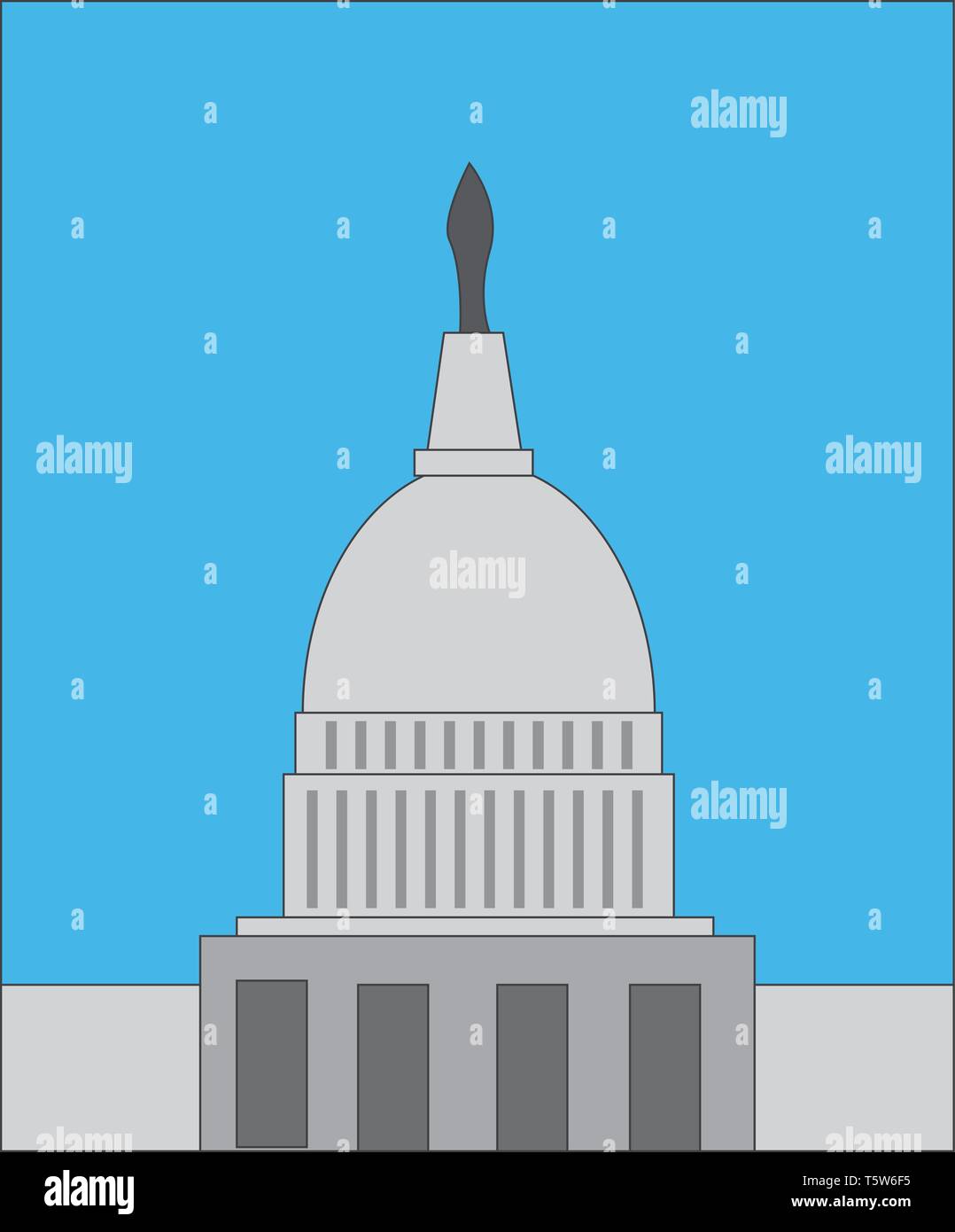 Iconico White House Edificio o vettore di Illustrazione a colori Illustrazione Vettoriale