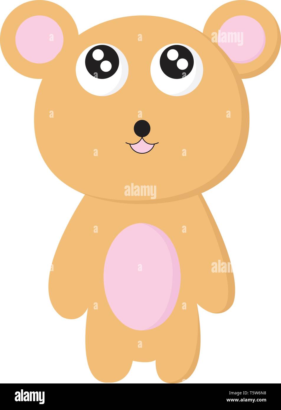 Un orso bianco con una foglia accanto, il vettore, il colore di disegno o illustrazione. Illustrazione Vettoriale