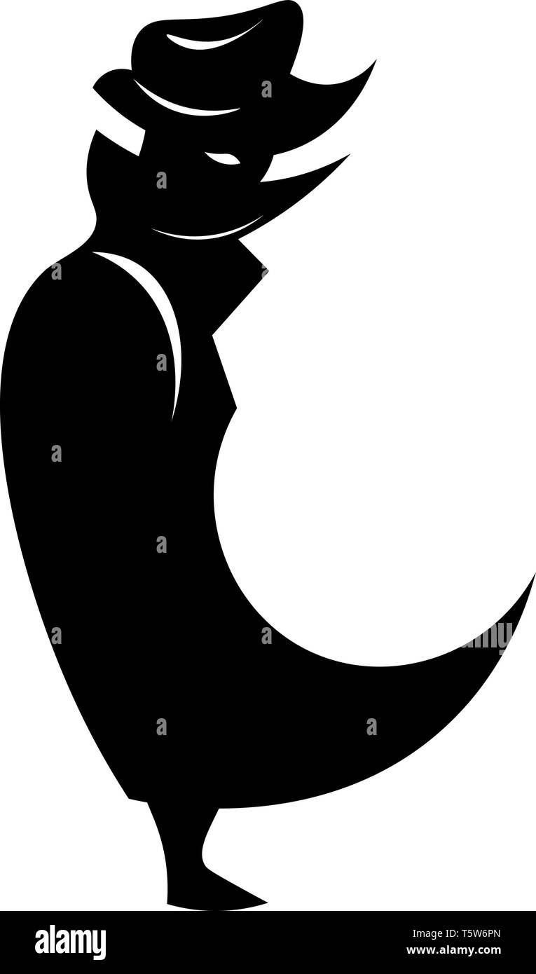 Un uomo con un mantello nero, black hat e un nero scarpe, cartoon, il  vettore, il colore di disegno o illustrazione Immagine e Vettoriale - Alamy
