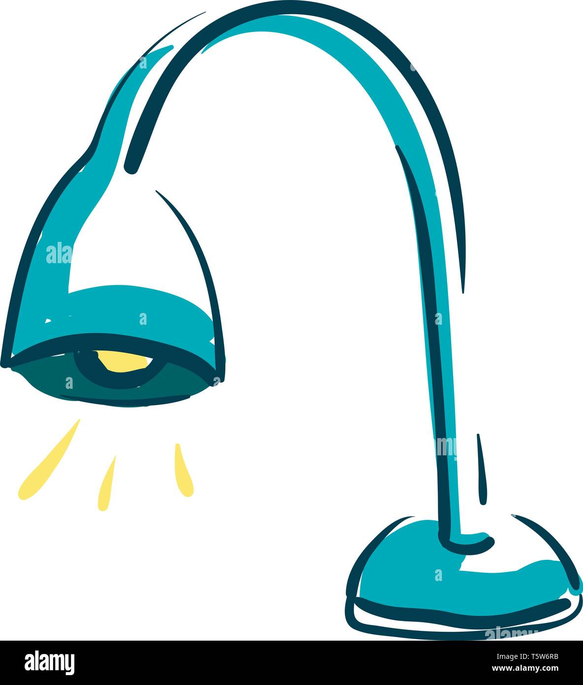 Una spia blu con un giallo luce colorata, il vettore, il colore di disegno o illustrazione. Illustrazione Vettoriale