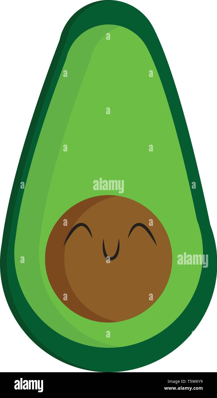 Un Mezzo Taglio Mature Verde Avocado Con Un Seme Marrone Nel Mezzo Avente Una Faccina Sorridente Sul Vettore Di Semi Di Colore Di Disegno O Illustrazione Immagine E Vettoriale Alamy