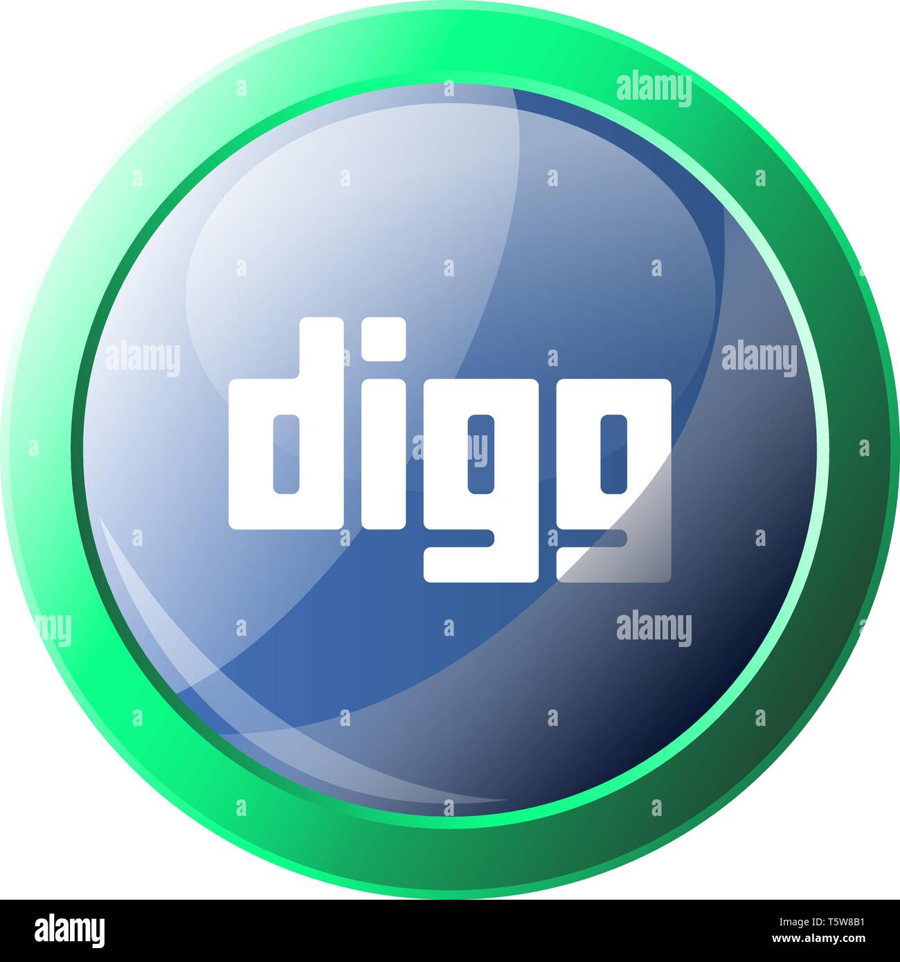Blu e verde icona vettore illustrazione di un Digg piattaforma su sfondo bianco Illustrazione Vettoriale