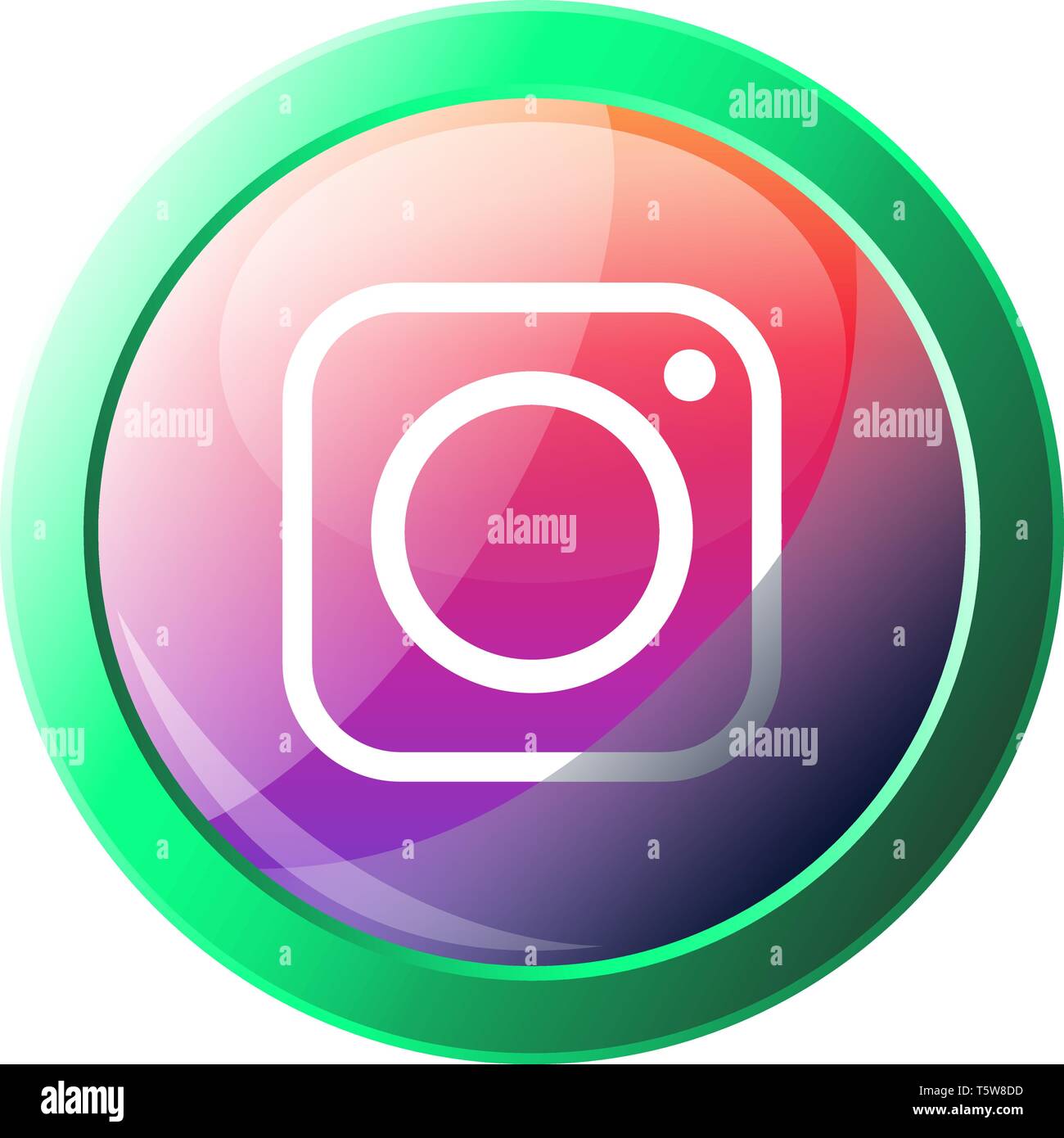 Logo Instagram bolla icona vettore illustrazione su sfondo bianco Illustrazione Vettoriale