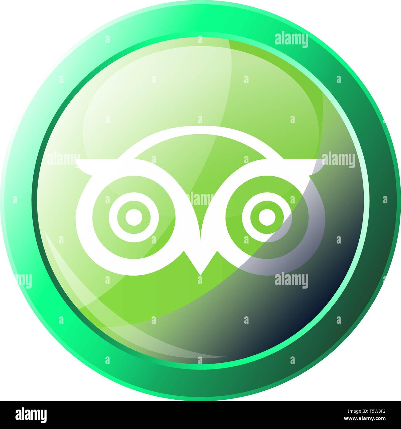 Verde, il logo di TripAdvisor bolla illustrazione vettoriale su sfondo bianco Illustrazione Vettoriale