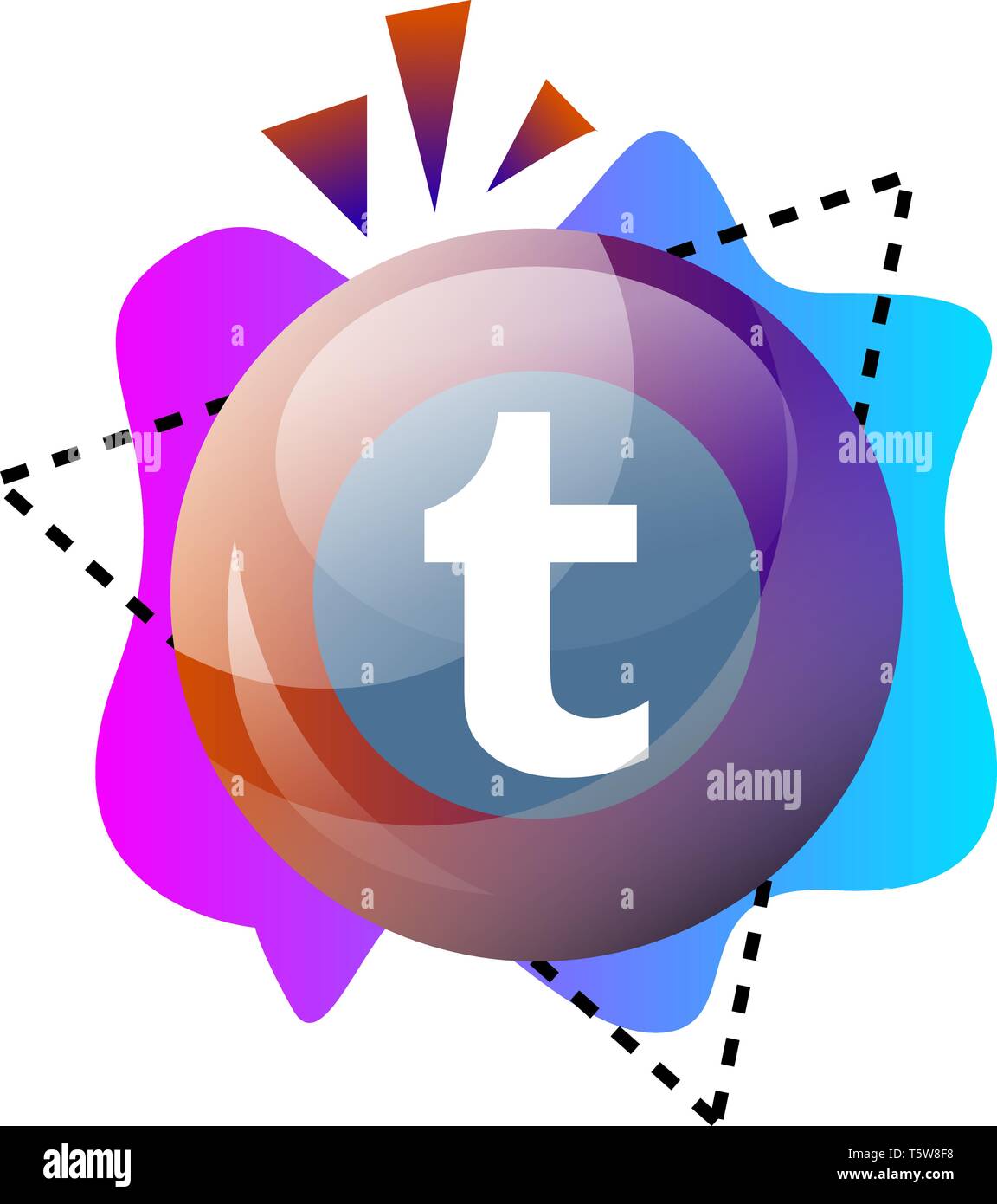 Tumblt bolla e grafica colorata icona vettore illustrazione su sfondo bianco Illustrazione Vettoriale