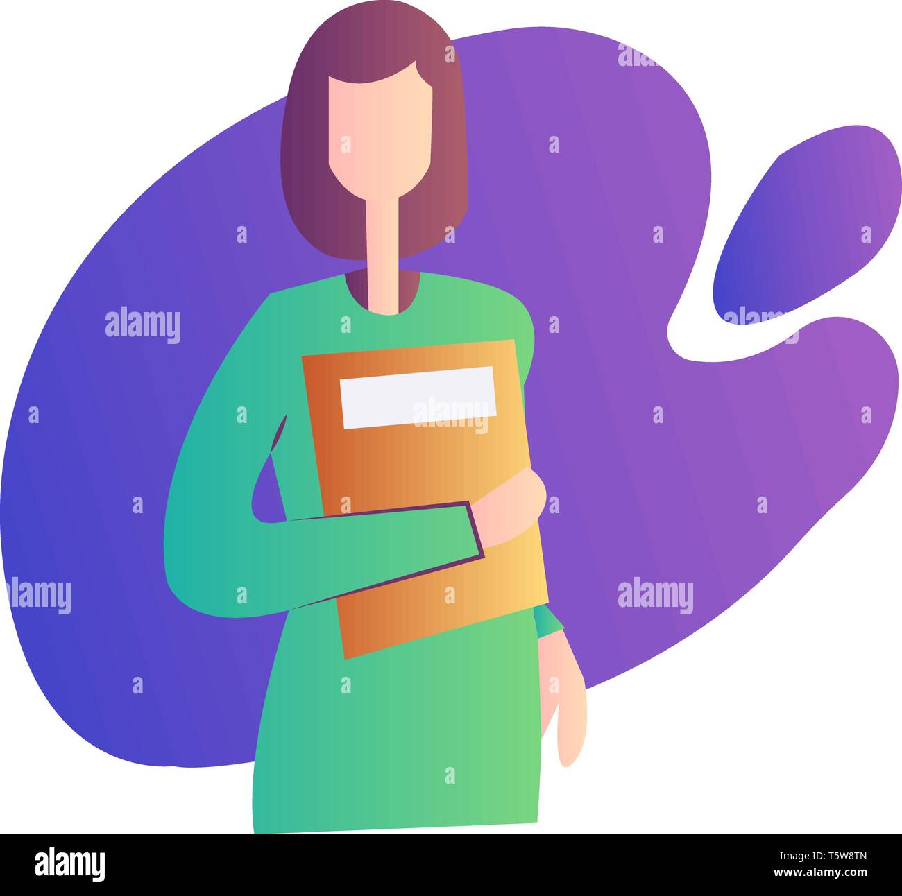 Moderno e semplice illustrazione vettoriale di un medico infermiere su sfondo bianco Illustrazione Vettoriale