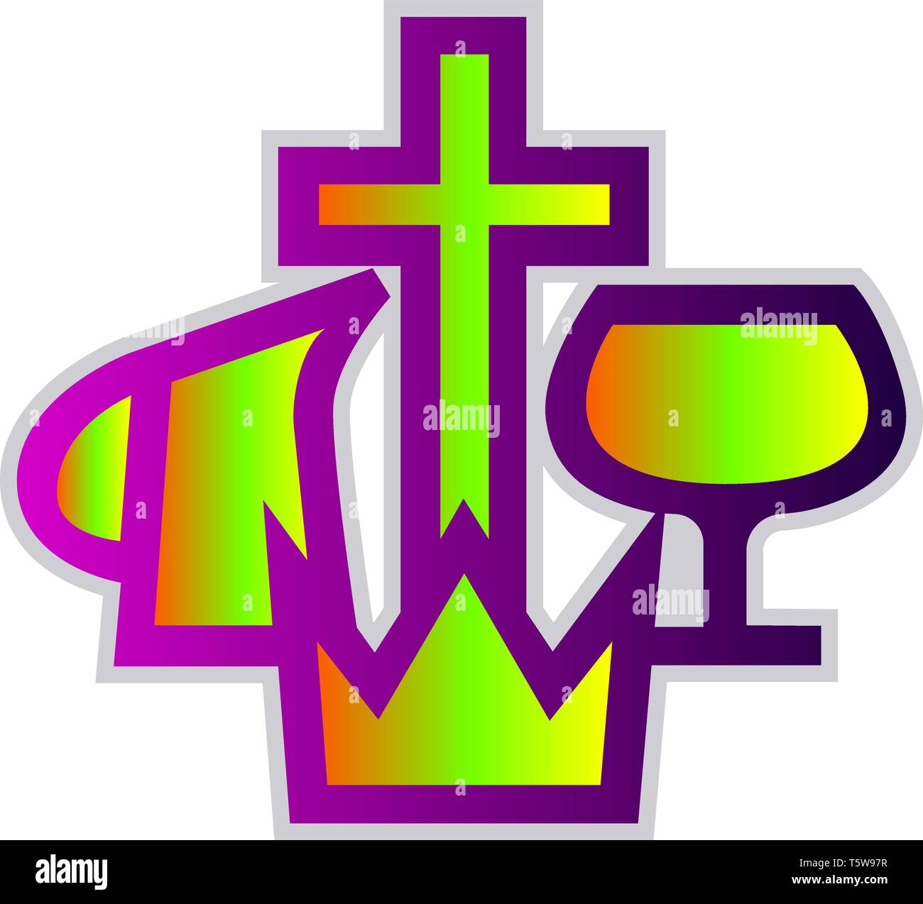 Colorato missionario cristiano simbolo Aliance illustrazione vettoriale su sfondo bianco Illustrazione Vettoriale