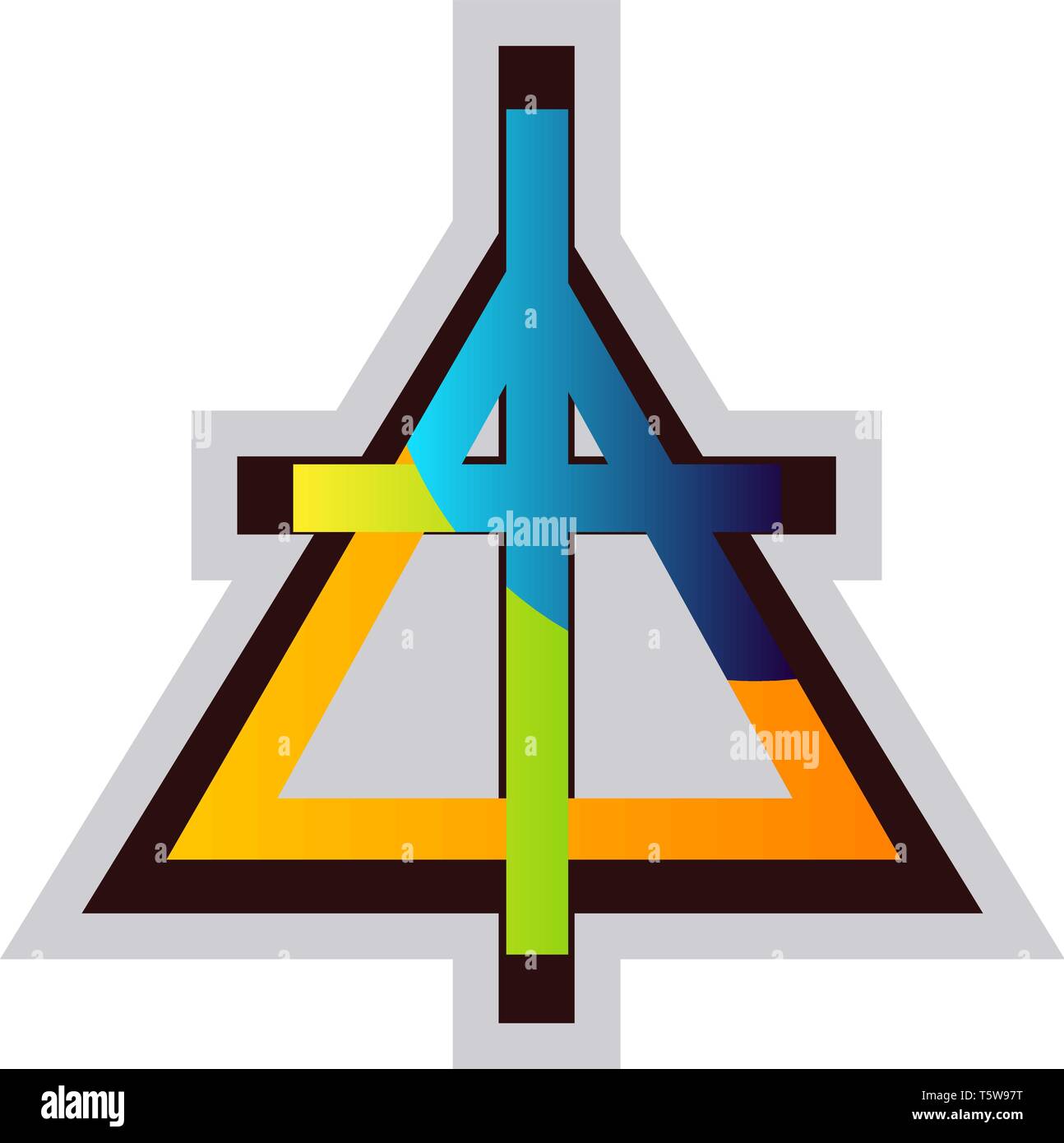 Simbolo multicolore cristiana della chiesa riformata illustrazione vettoriale su sfondo bianco Illustrazione Vettoriale