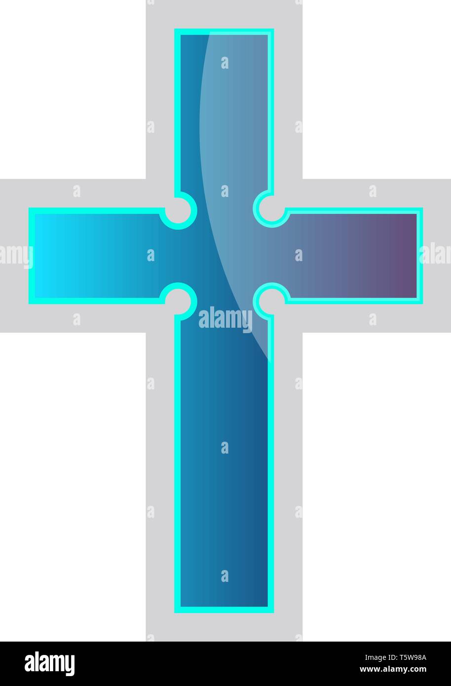 Blu Croce episcopale religione vettore illustrazione su sfondo bianco Illustrazione Vettoriale