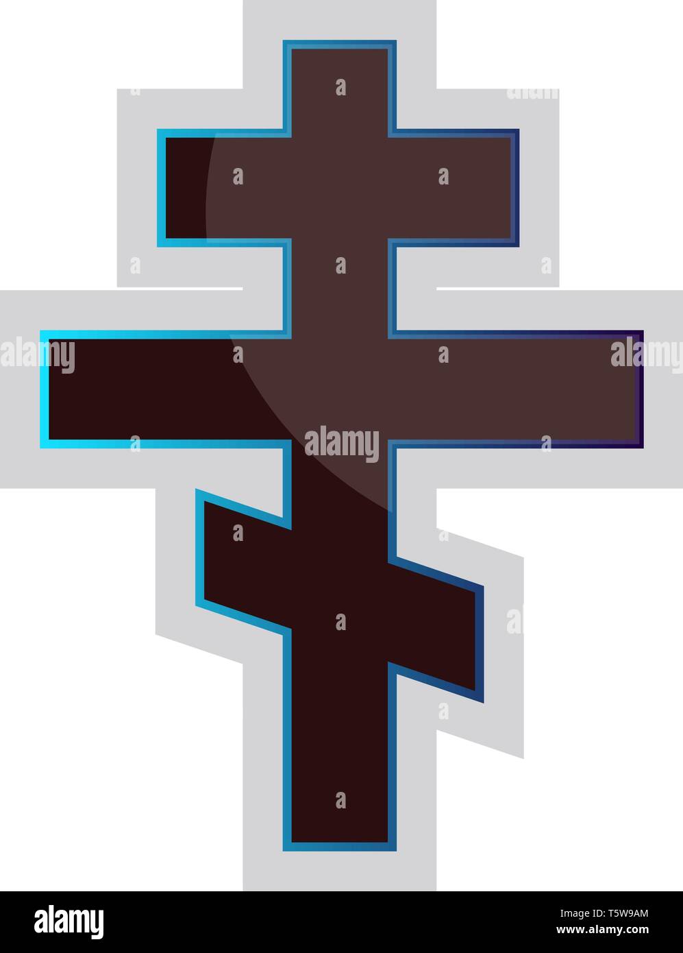 Illustrazione vettoriale di una chiesa russo-ortodossa croce su sfondo bianco Illustrazione Vettoriale