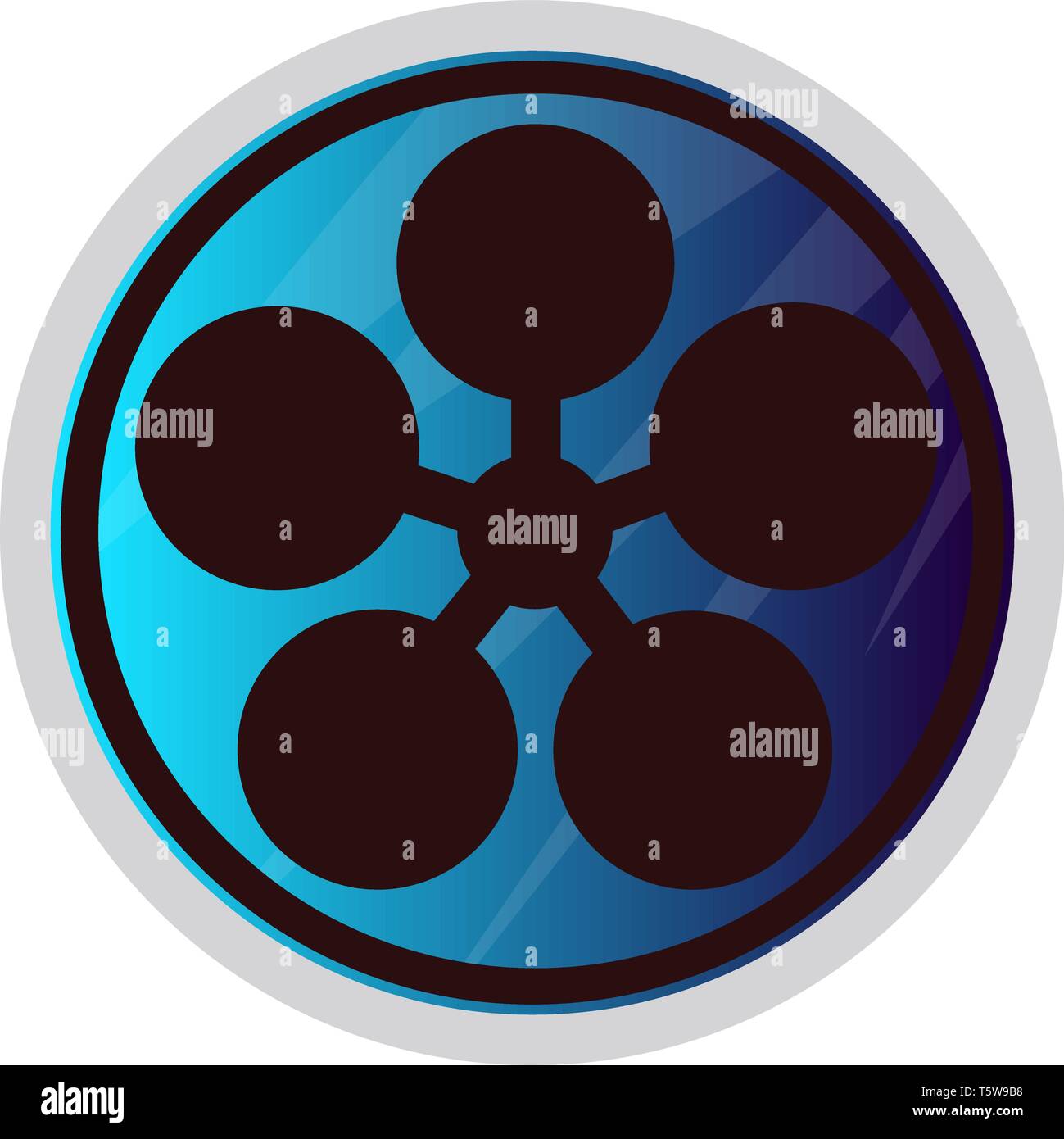 Simbolo di una chiesa del Tenrikyo illustrazione vettoriale su sfondo bianco Illustrazione Vettoriale