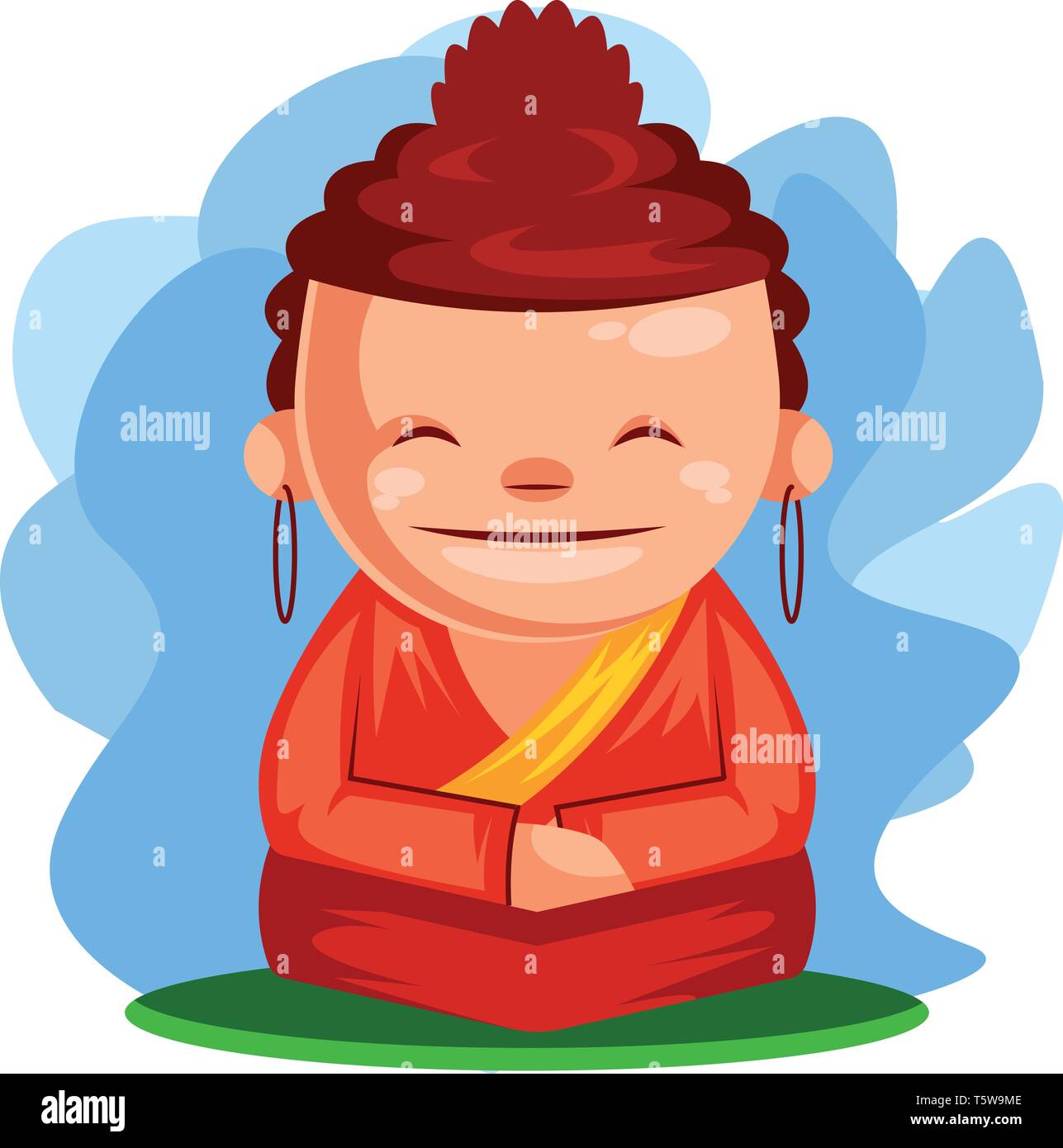 Il Buddha vi augura felice anno nuovo cinese illustrazione vettoriale Illustrazione Vettoriale