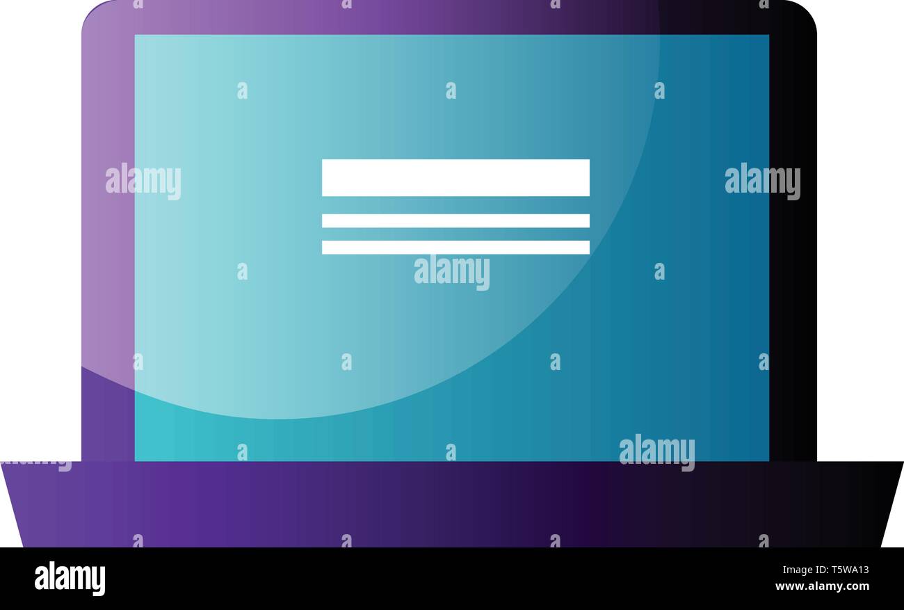Viola monitor desktop illustrazione vettoriale su sfondo bianco Illustrazione Vettoriale