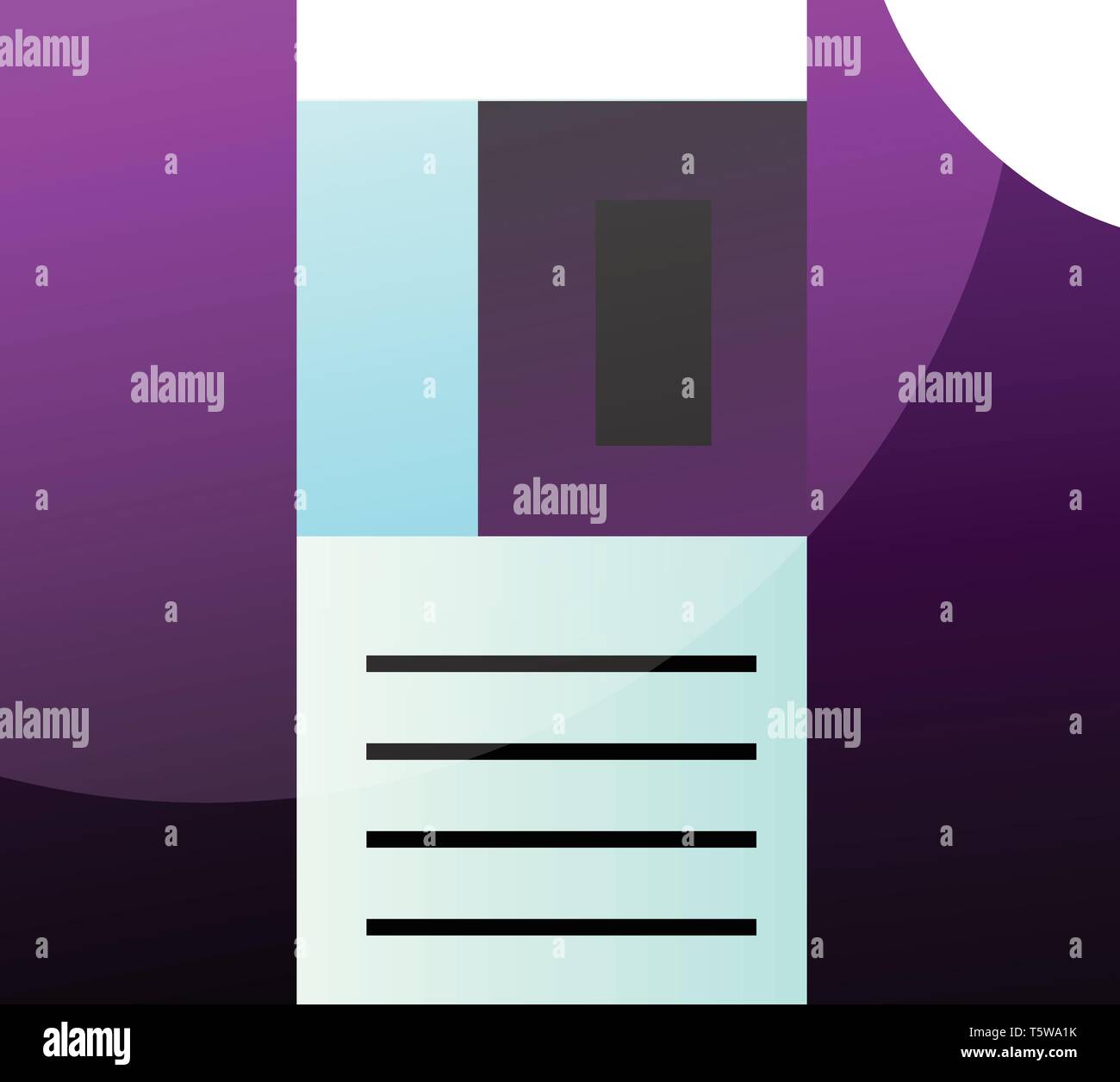 Viola floppy disk semplice illustrazione vettoriale su sfondo bianco Illustrazione Vettoriale