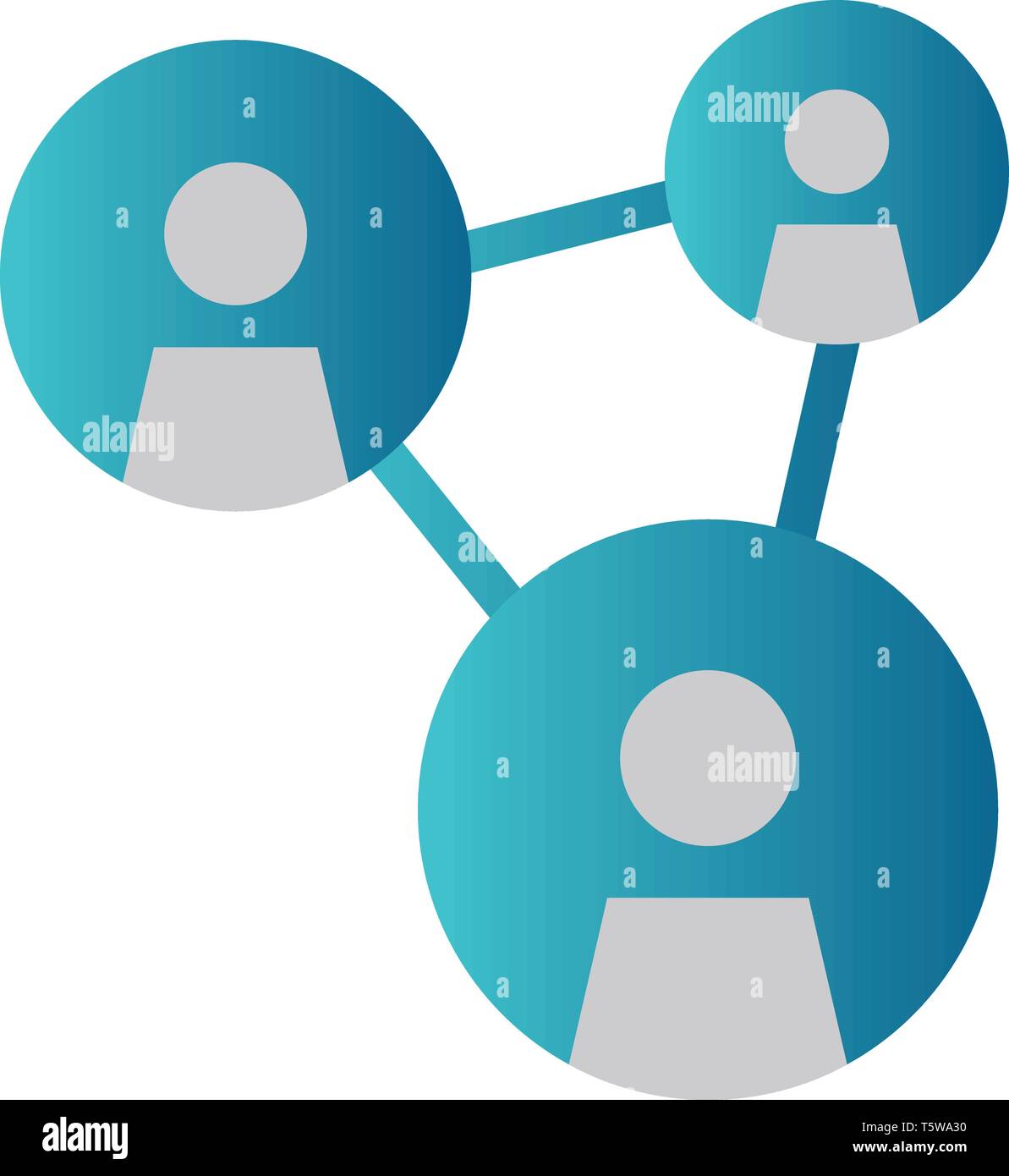 Blu di semplice illustrazione vettoriale di una icona networking su sfondo bianco Illustrazione Vettoriale