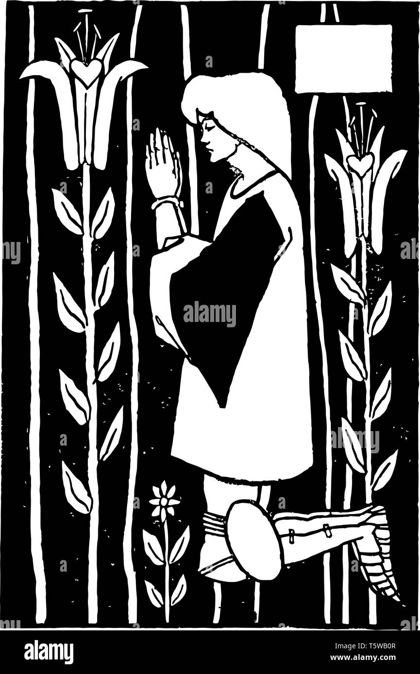 Morte DArthur raffigura un Arthurian romance scritto su cifre e aggiunge il materiale originale è uno dei migliori di note opere di Arthurian vintage lin Illustrazione Vettoriale