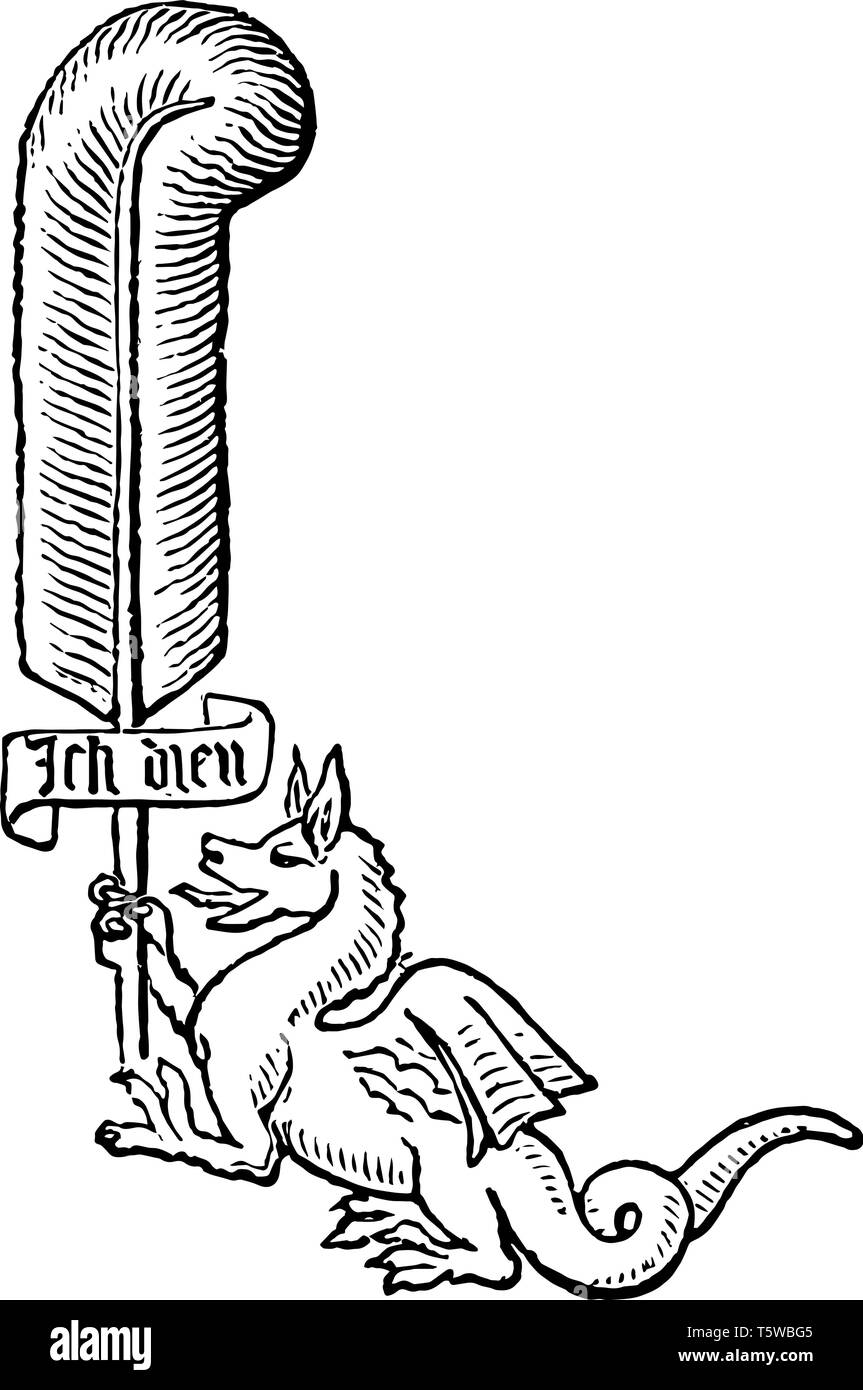 Il badge di Arthur Tudor sono il figlio del re Enrico VII vintage disegno della linea di incisione o illustrazione. Illustrazione Vettoriale